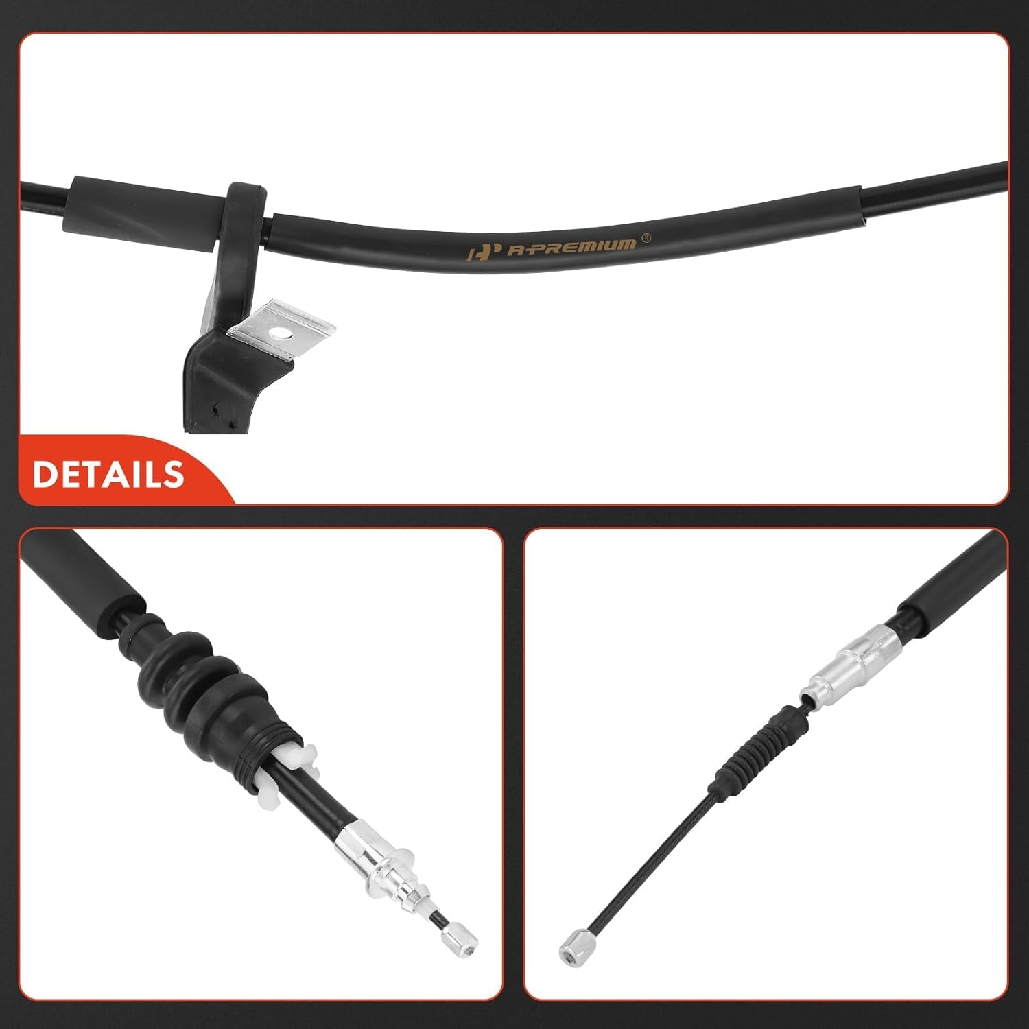 A-Premium Rear Driver and Passenger Side Parking Brake Cable Assembly Compatible with BMW Models: 745i/745Li 2002-2005, 750i/750Li 2006-2007, 760i 2005-2006, 760Li 2005-2007, Alpina B7 2007, 2-PC Set