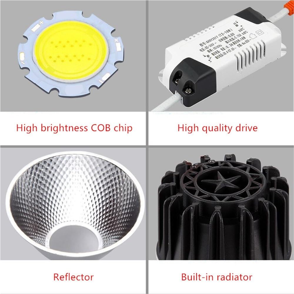 fengyan Casa Bombillas Luz De Techo LED Luz Giratoria LED LED Empotrable Downlight Square 7W 12W Cabeza Individual/Doble 220V 230V for Iluminación Interior Familiar Lámpara