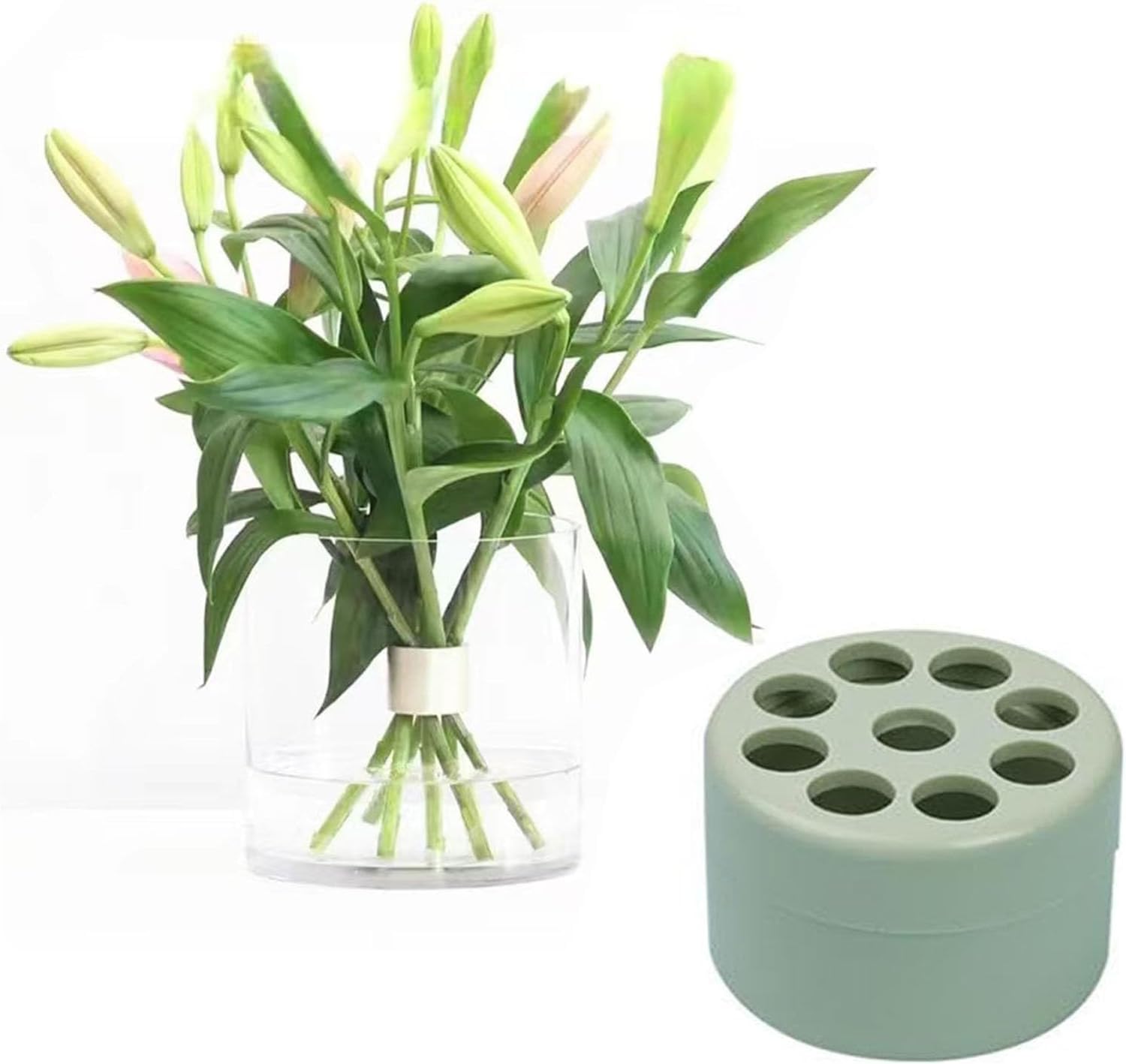 Amazon | 生け花用剣山 針なし 花立て 生け花ステムホルダー丸型 花瓶