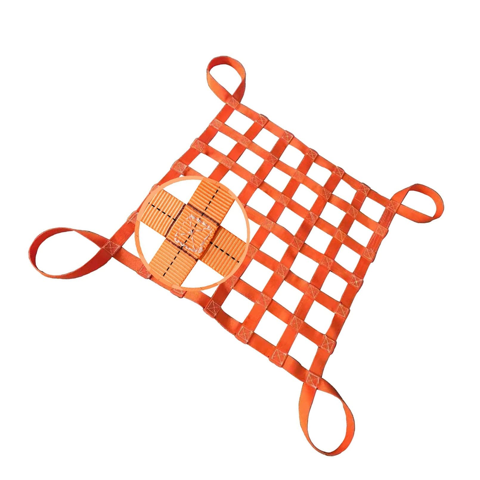 Ladekapazität Güterhebernetz Frachthebenetz, flaches Polyester-Schlingen-Hebenetz, 15 cm quadratische Maschen, reißfeste Sicherheitsnetzgurte(4 X 4M/Mesh 15cm/Load 2.5t)