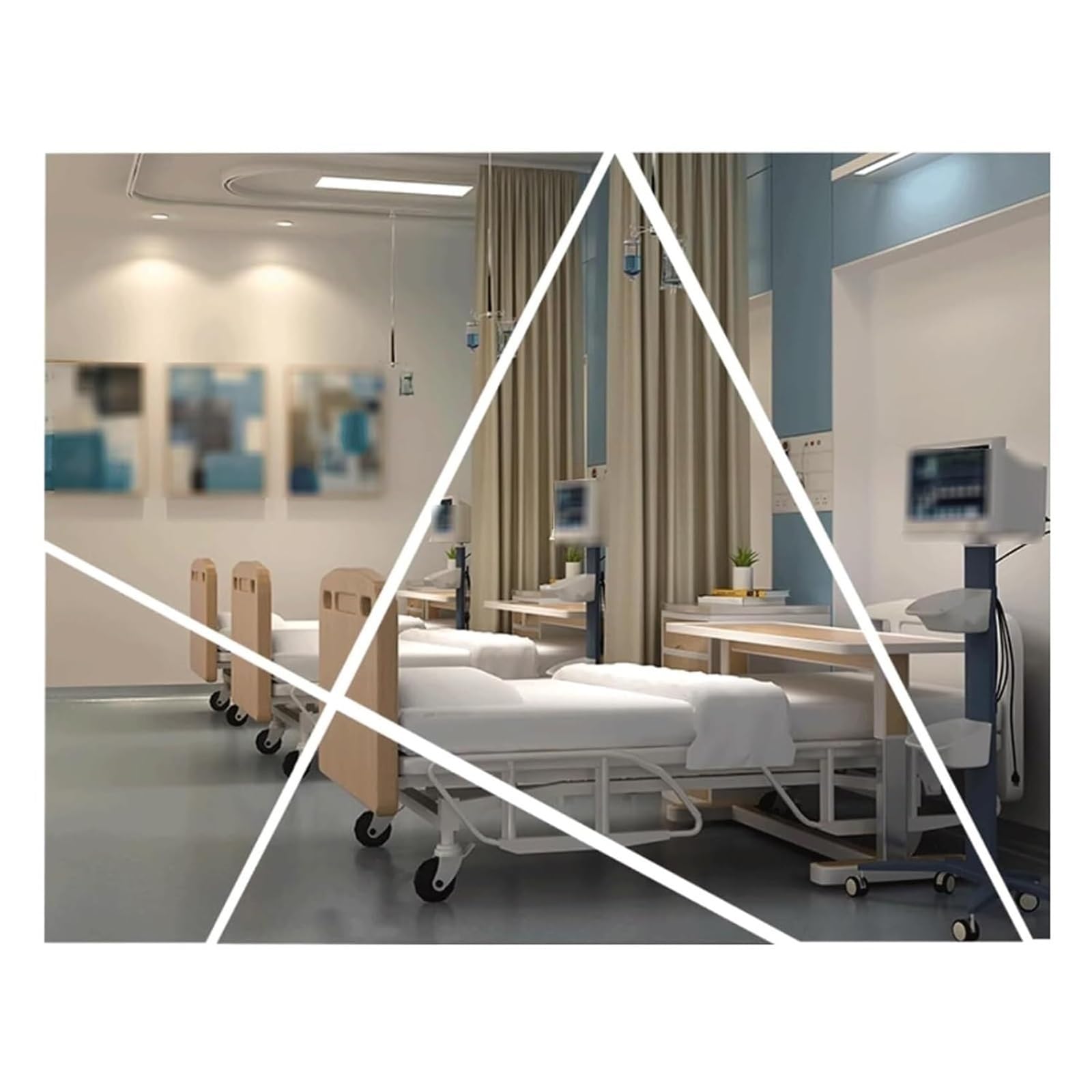 Asta portaflebo portatile con rotolamento a 4 ganci, altezza regolabile con ruote frenanti in acciaio inossidabile for assistenza domiciliare ospedaliera