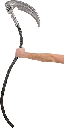 Grim Reaper Scythe Costume Accessory, 60 Inches Tall, Molded Plastic