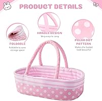 Vista 2 de BABESIDE Reborn Baby Dolls Moisés plegable para muñeca de bebé, cama de cuna suave, accesorios de muñeca con asa para muñecas de 17 a 22 pulgadas