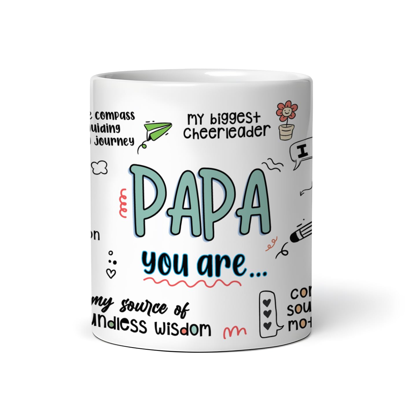 Ceramic Coffee Mug Collection for Dad, Fathers Day/Birthday Gift, 330ml, Microwave Safe (Papa Love Gratitude)