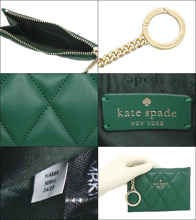 [ケイトスペード] kate spade 小物(カードケース) KA598 ディープジェイド キャリー スムース キルテッド レザー