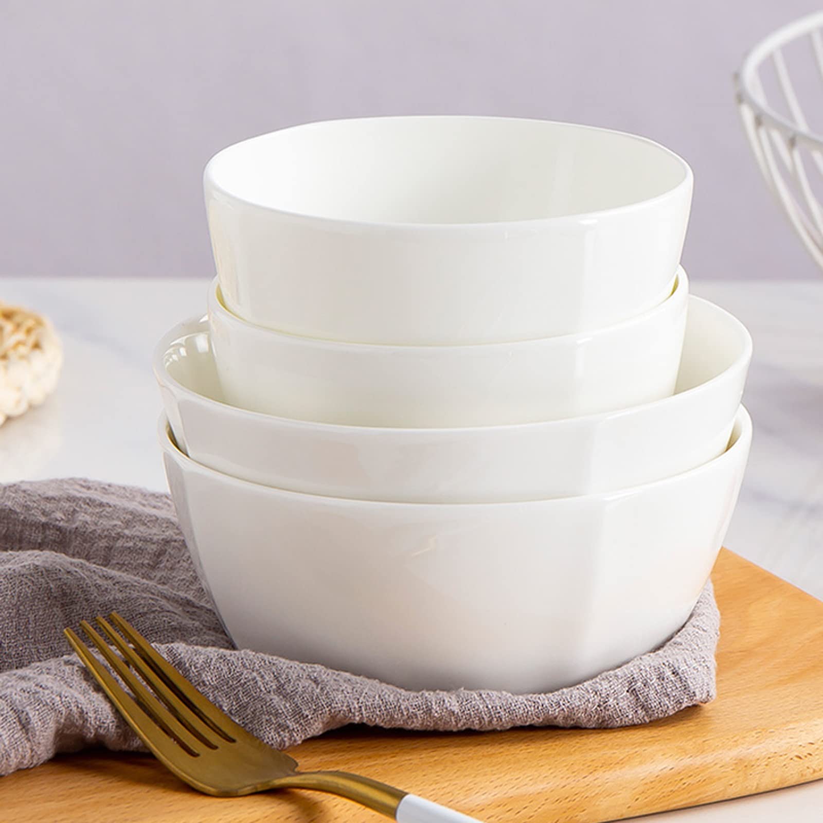 Bol de céréales Bols en Porcelaine, Bols à Soupe en céramique, Grand Bol en Tant Que Bols Ramen, Bols à salades, for la Farine d'avoine, Bols à Soupe pour la Cuisine (Size : 1100ML)