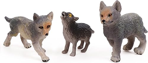Miniatura 4 de RESTCLOUD Conjunto de 8 figuras de juguete de lobo de lobos y animales
