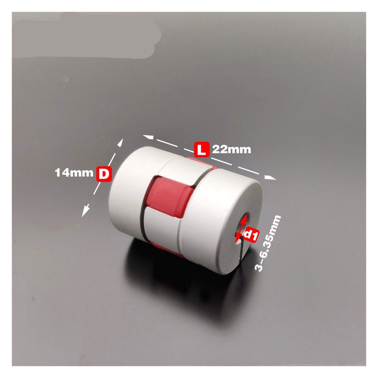 SUOFEILAIMU-PHONE CASE Metal Coupler Two-jaw D14L22 Coupler Aluminum Flexible Shaft Coupling for Motor Connector Solid Rubber Pad (Inner Diameter : 4x6)