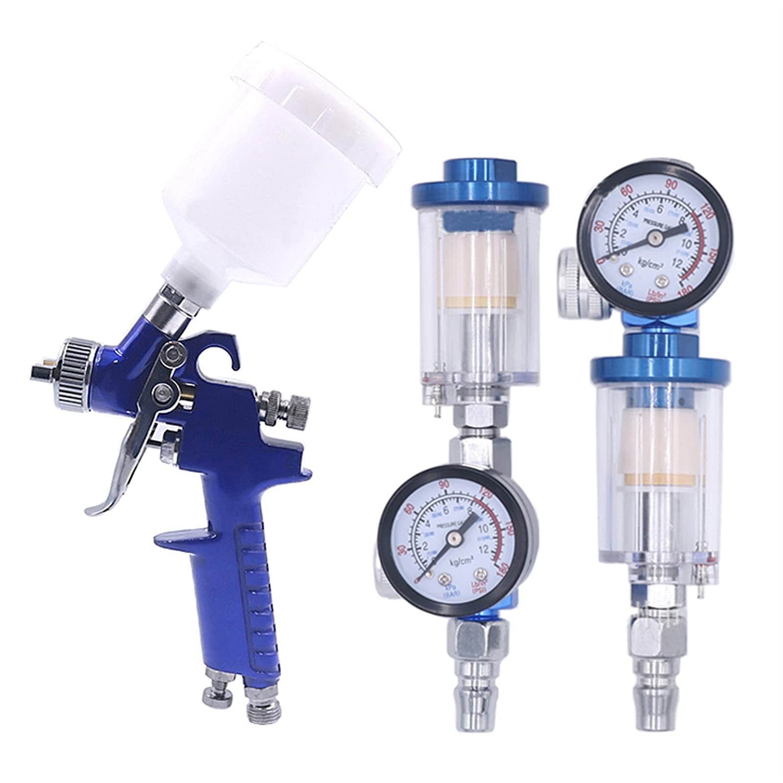 HVLP. Mini Paint Spray Gun 0.8/1.0mm Dysza H-2000 Profesjonalny Airbrush Malowanie Samochód Pneumatyczny Regulator ciśnienia pneumatycznego(0.8 1.0mm nozzle set)