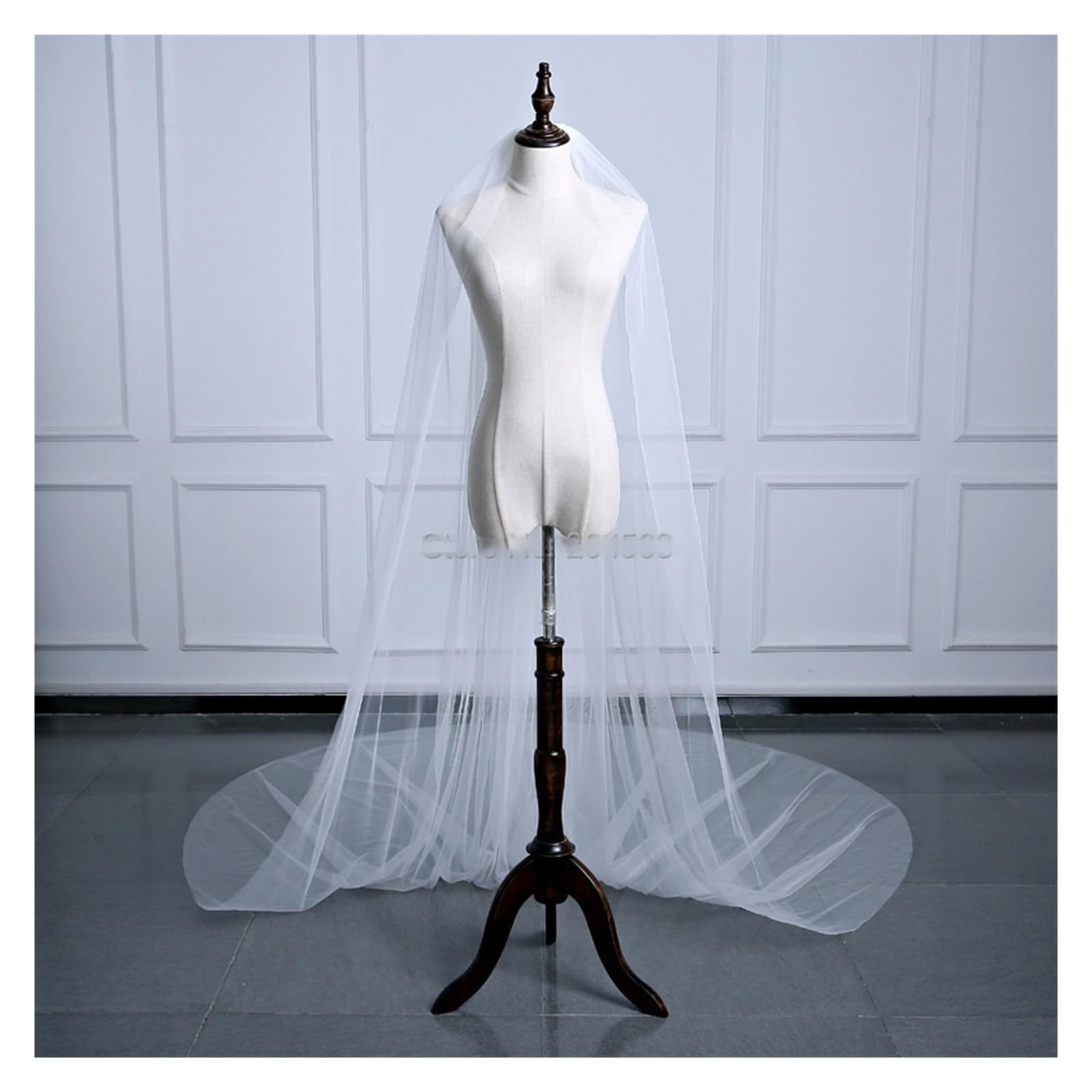 Ślub Jednowarstwowy Prosty Welony ślubne Tiulowy welon dla panny młodej z grzebieniem (Color : Ivory, Size : 300cm)