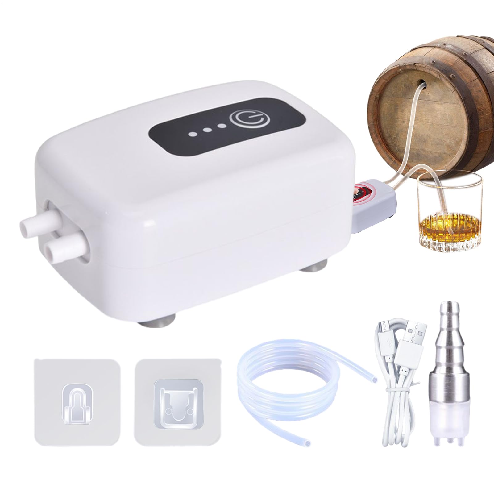 Bomba Eléctrica para Transferir Vino, Kit De Herramientas De Elaboración Casera Desmontable De Alimentario, Bomba de Transferencia de Vino Kit con Manguera, para Elaboración De Cerveza