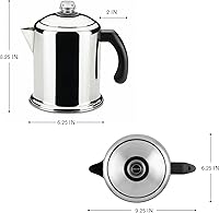 Vista 2 de Farberware Classic Yosemite - Percolador de café de acero inoxidable, 8 tazas, color plateado