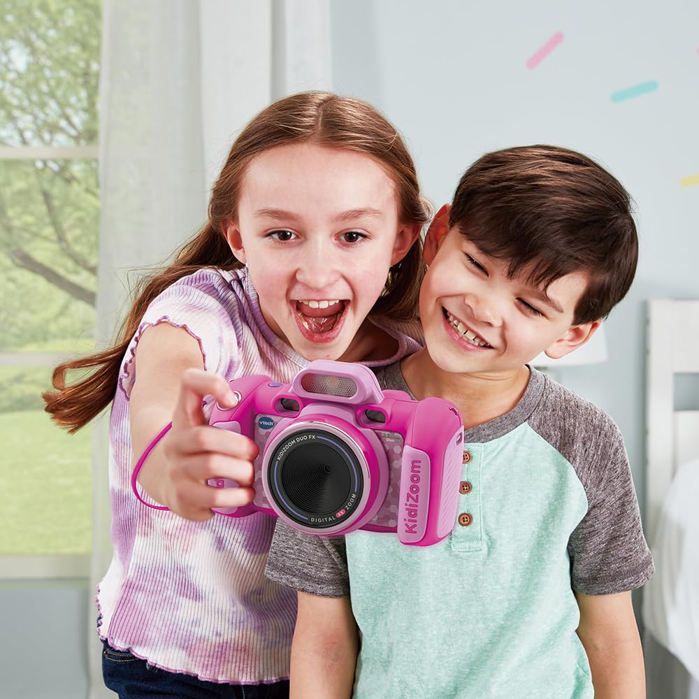 VTech - KidiZoom Duo FX roze, digitale camera voor kinderen, foto, selfie, video, kleurenscherm, stripstudio, filters en grappige effecten, cadeau voor kinderen van 4 jaar tot 12 jaar - inhoud in het VTech - KidiZoom Duo FX roze, digitale camera voor kinderen, foto, selfie, video, kleurenscherm, stripstudio, filters en grappige effecten, cadeau voor kinderen van 4 jaar tot 12 jaar - inhoud in het