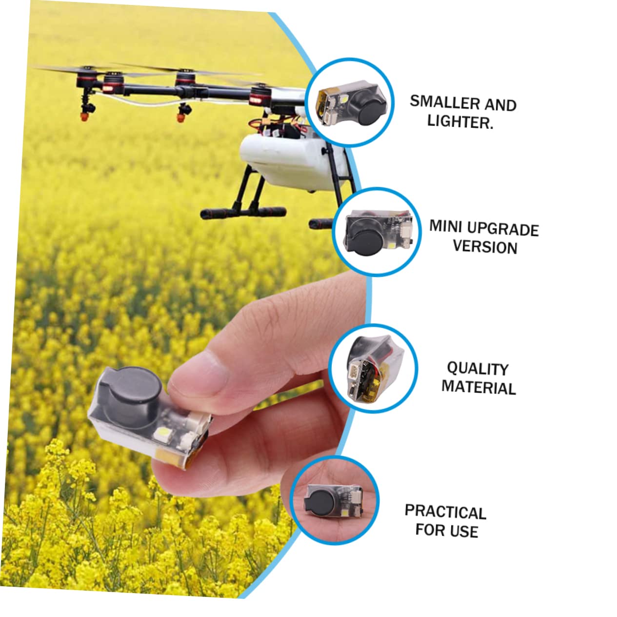 BESTonZON 3pezzi Allarme Per Drone Fpv Con Funzione Di Segnalazione Led Allerta Sonora Decibel e Leggero Compatibile Con Bf e Cf Flight Controllers Accessorio Per Racers e Piloti Di Droni
