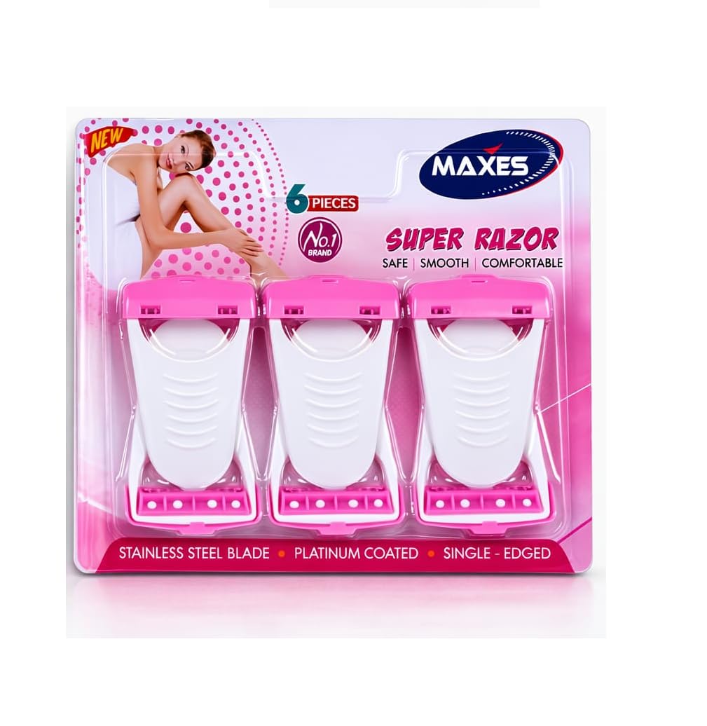 DAIDSUKE® (Pak Of 6) Painless Hair Removal Body Shaver & Bikini Shaving Razor For Women Hair Removing Razor Disposable Body Shaver Under Arms, Bikini Area Stainless Steel Sharp Blade (Pink)
