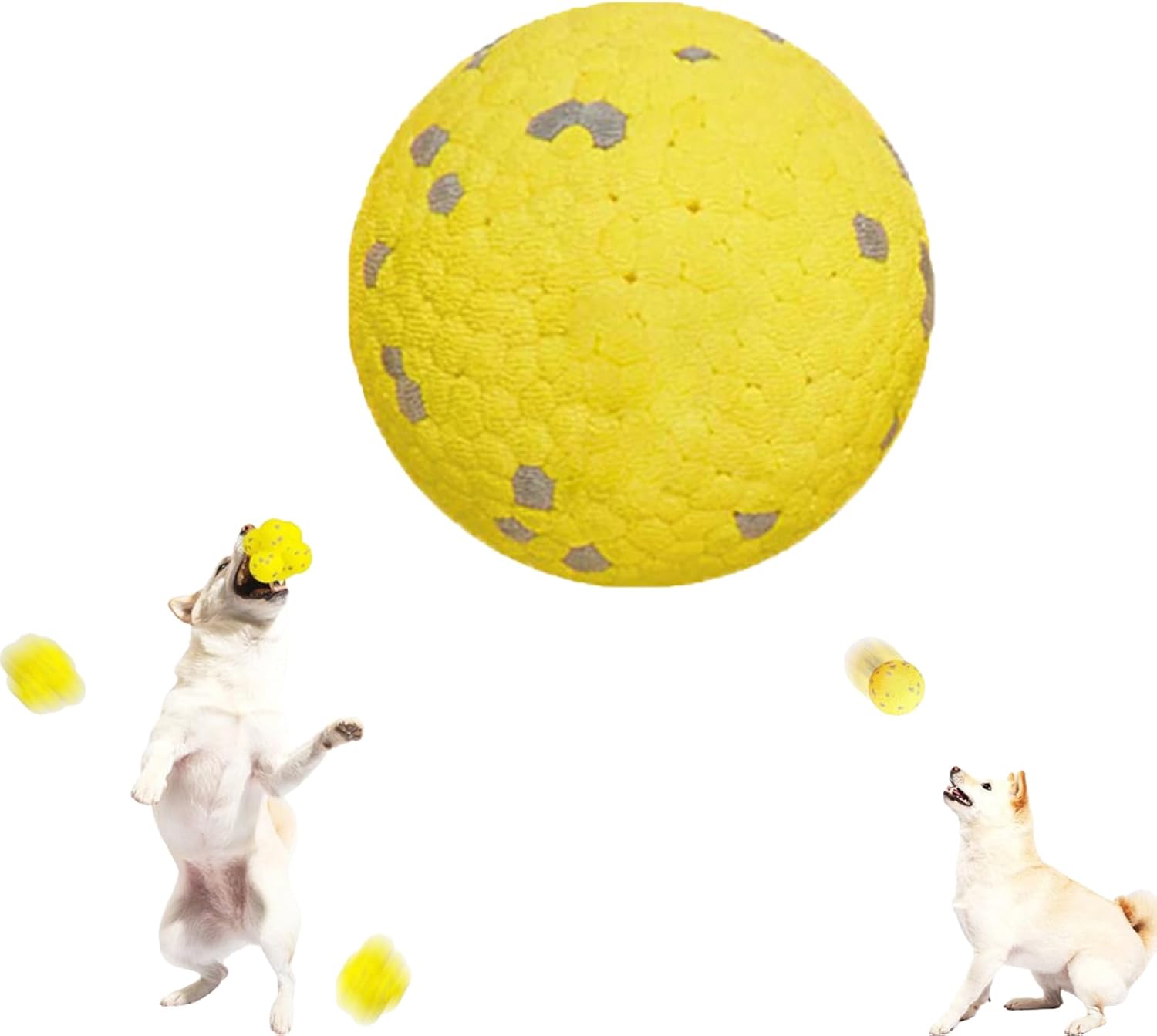 Dog Calming Ball with Handle, Dog Toy Soccer Ball with Handles, Dogs Toys Indestructible for Aggressive Chewers, Squeaky Floating for Small Medium Large Dogs