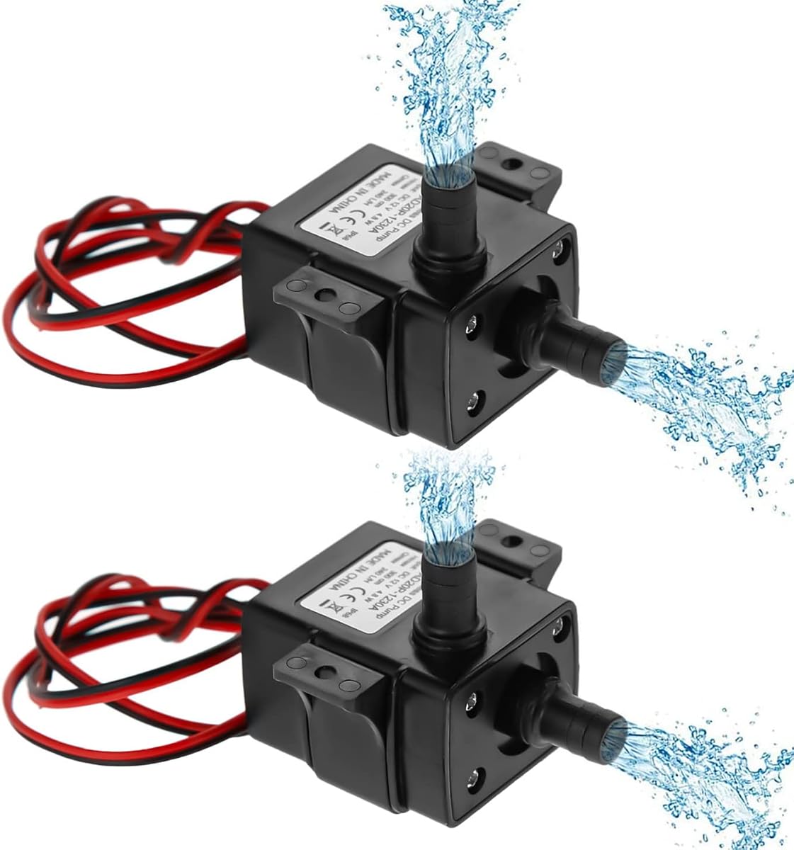 12V DC 63 GPH Water Pump, Aideepen 3M 12v Small Water Pump 240L/ H submersible Brushless Motor for Aquariums, Fish Tank, Pond, Fountains(2-PACK)