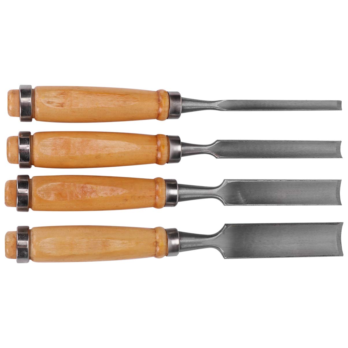 ULTECHNOVO Juego De 4 Cinceles De Madera Con Mango De Madera Maciza Para Tallado De Precisión Herramientas De Carpintería Para Talleres Y Artistas