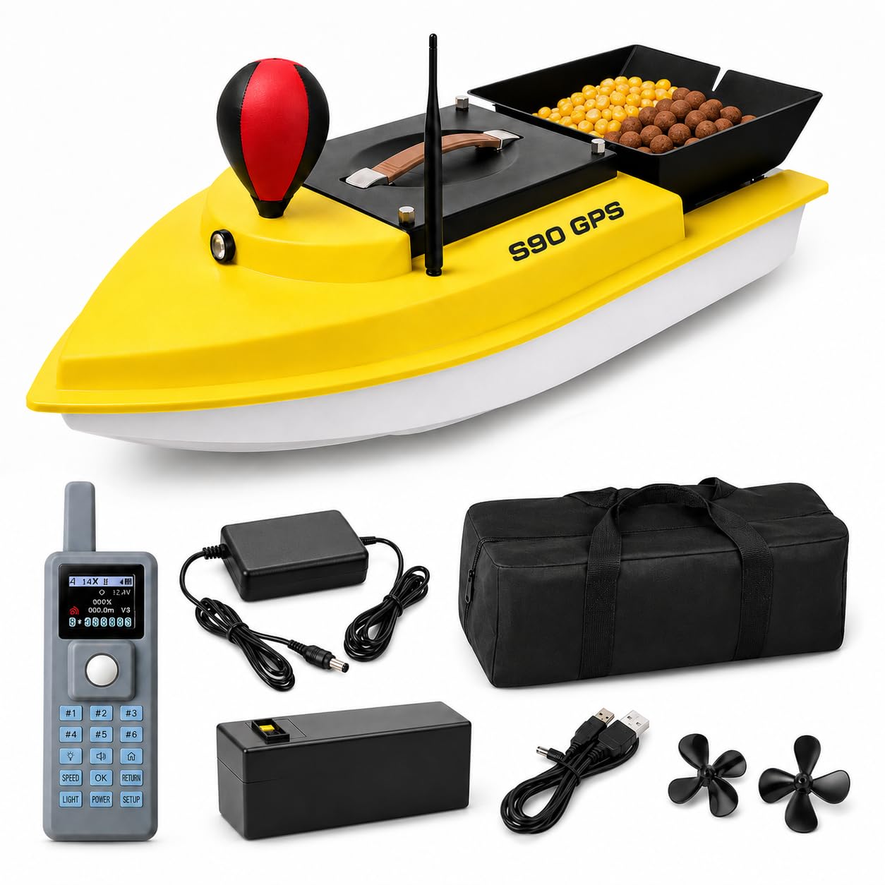 2026 Barco Teledirigido GPS, 500 m, Bola de Equilibrio S9032A