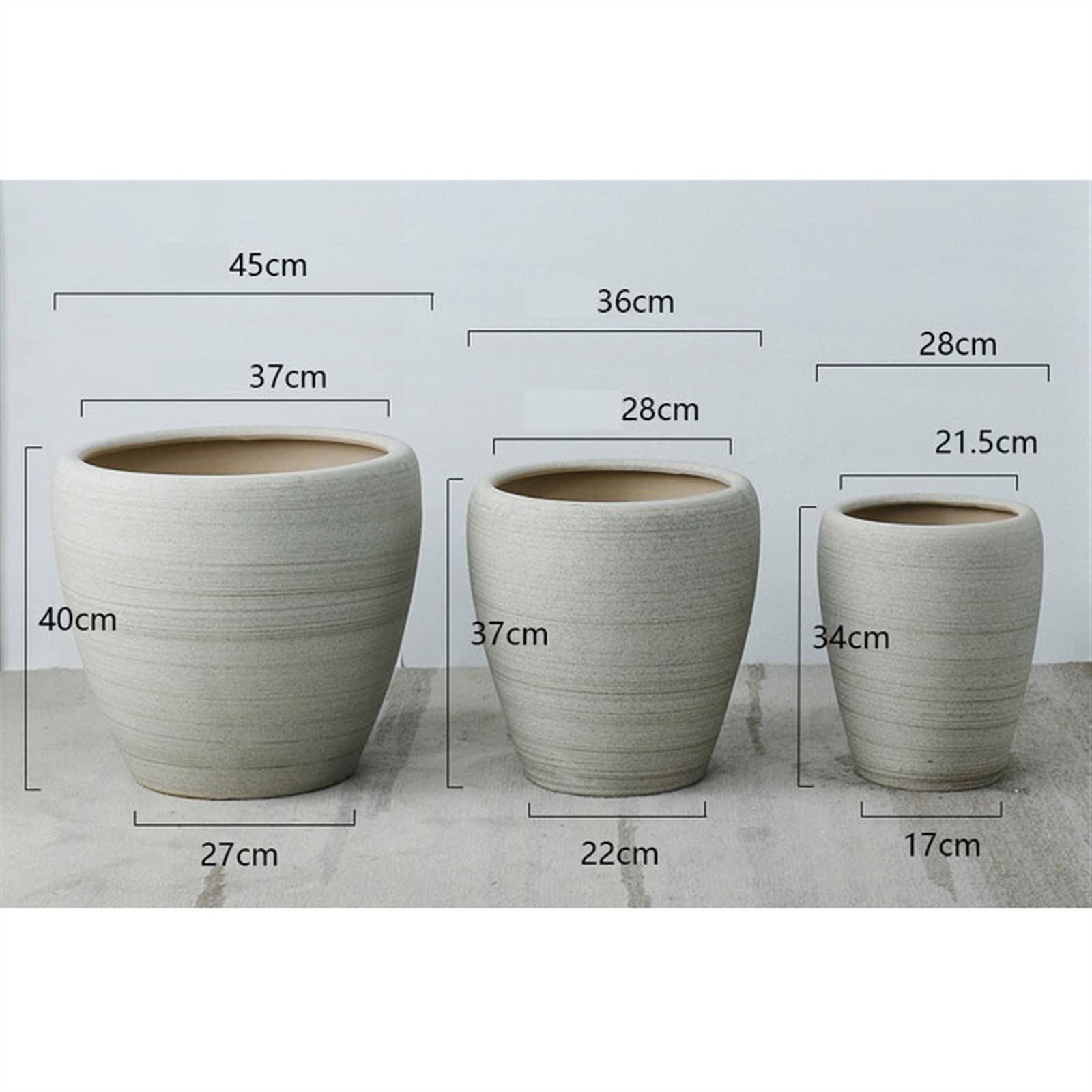Doniczki Doniczki - Okrągłe doniczki ogrodowe do roślin wewnętrznych i zewnętrznych Dekoracyjne doniczki ceramiczne Duże doniczki ogrodowe z otworami,S
