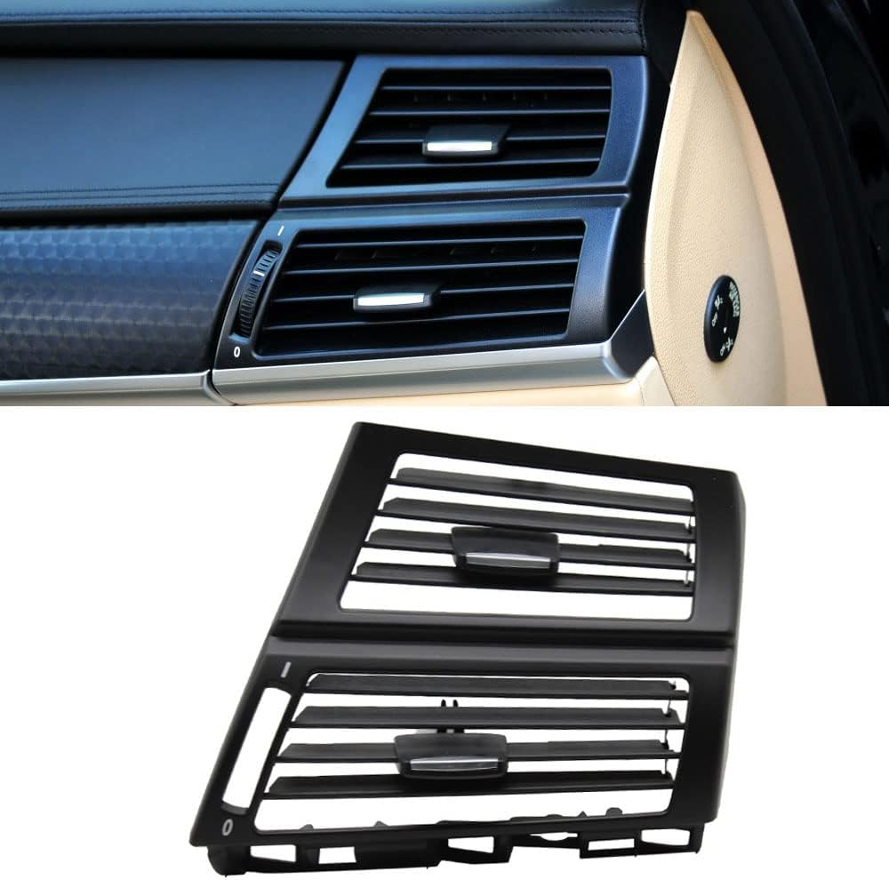 Front Center Dash Air Conditioning AC Vent Grille Outlet Cover Middle Air Vent Panel Replacement For BMW X5 X6 E70 E71 E72 2007 2008 2009 2010 2011 2012 2013 (Middle)