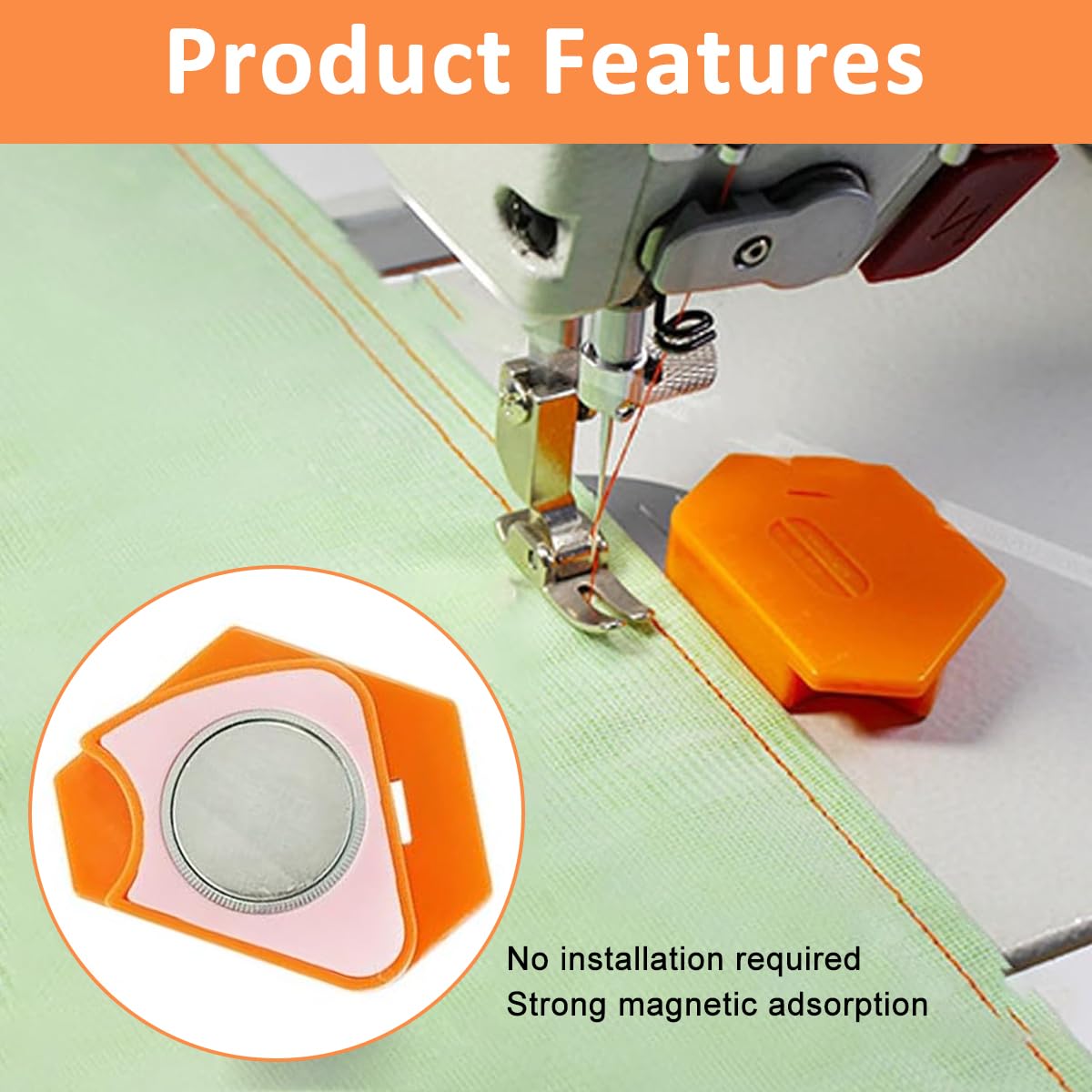 HASTHIP® Seam Guide for Sewing Machine, Polygonal Strong Magnet, Scale — Amazon image 4