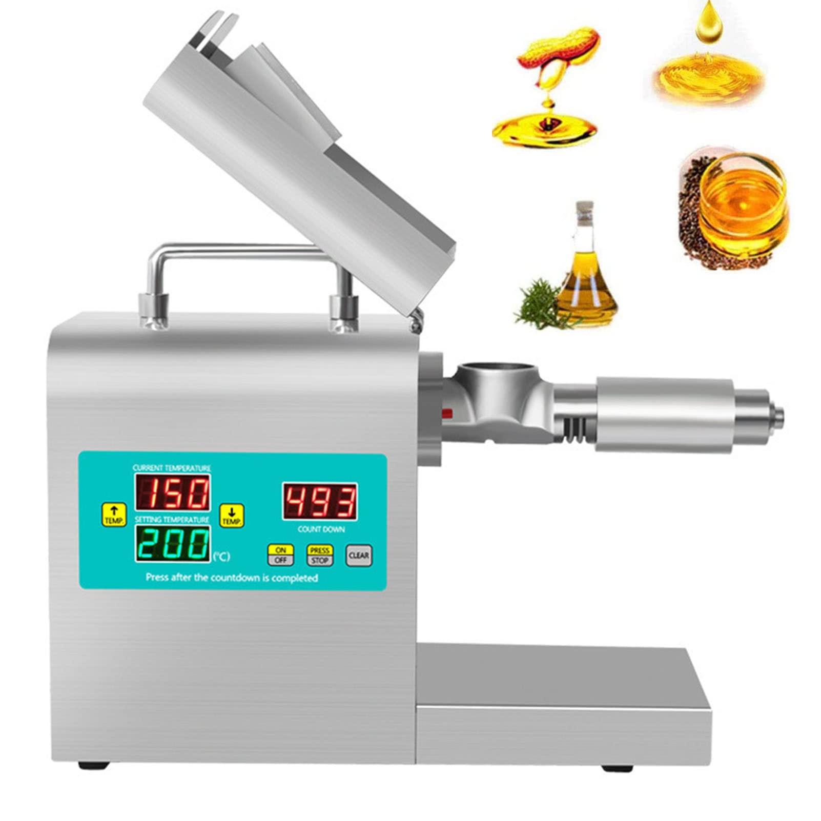 MYUYEE Oil Press Machine 820W Cold/Hot Press Automatic Nuts Seeds Oil Extractor Oil Expeller Household Commercial Grade Stainless Steel Oil Press Machine Intelligent Control