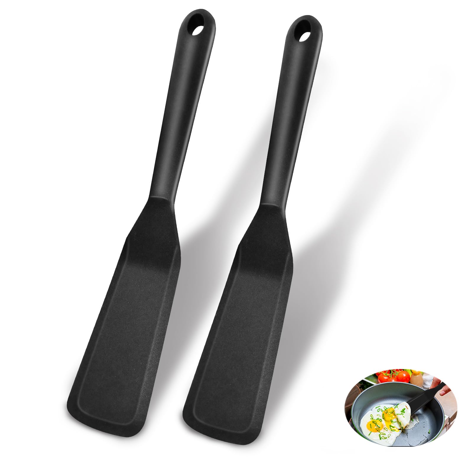 Silicone Wok Spatula,Patulas for Cooking,Multi Purpose Non Stick Heat Resistant,Spatulas,Wok Spatula,Kitchen Spatulas for Baking,Kitchen Utensil for Cooking,for Cooking Burgers Pizza Steak