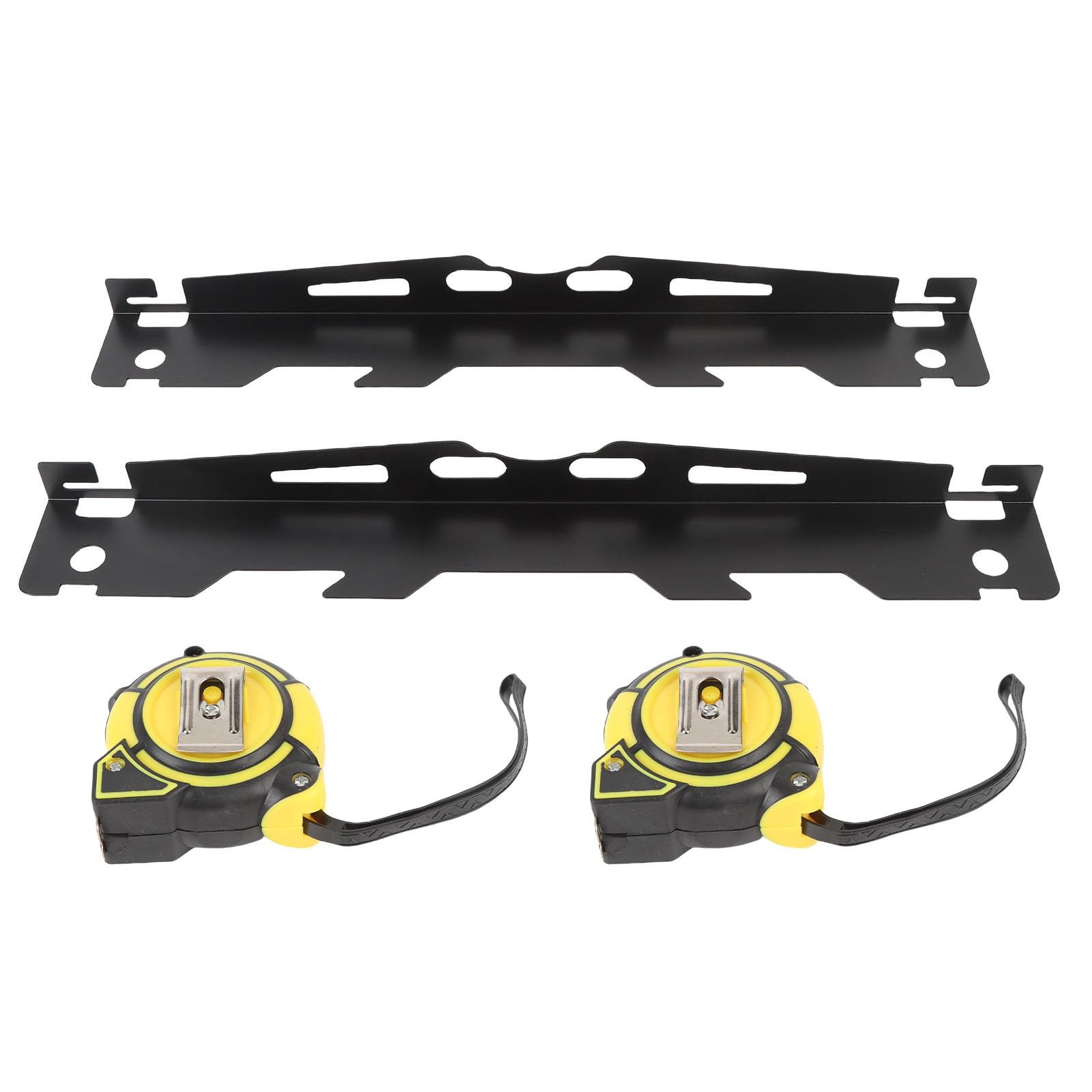 Keenso Outil D'alignement des Roues, Outil de Mesure Précis de L'alignement des Roues Avant avec Métal Noir Haute Résistance et Conception de Rainure Sécurisée pour Voiture (avec 2 mètres Ruban de 3