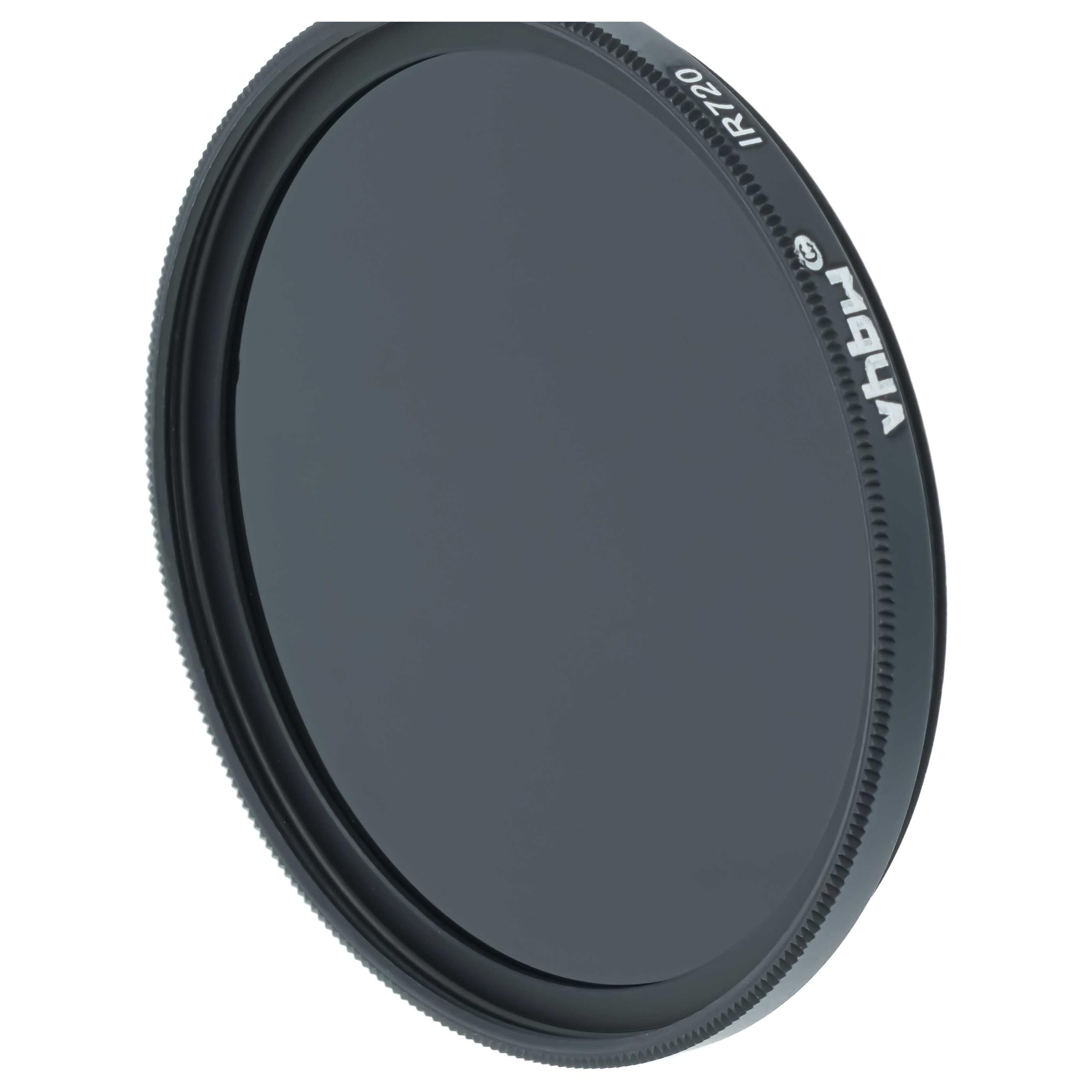 vhbw Universal Infrarot Filter 720nm für kompatibel mit Kamera Objektiven mit 52mm Filtergewinde - Zirkularer IR-Filter, Schwarz
