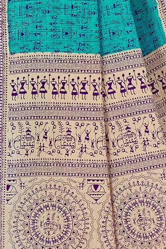 Image of TAMAIRA FASHION Mulmul Pure Cotton Saree For Woman Warli Printed |Office Wear Daily Wear Sarees For Women Without Blouse Piece(Available in 16 Colours)