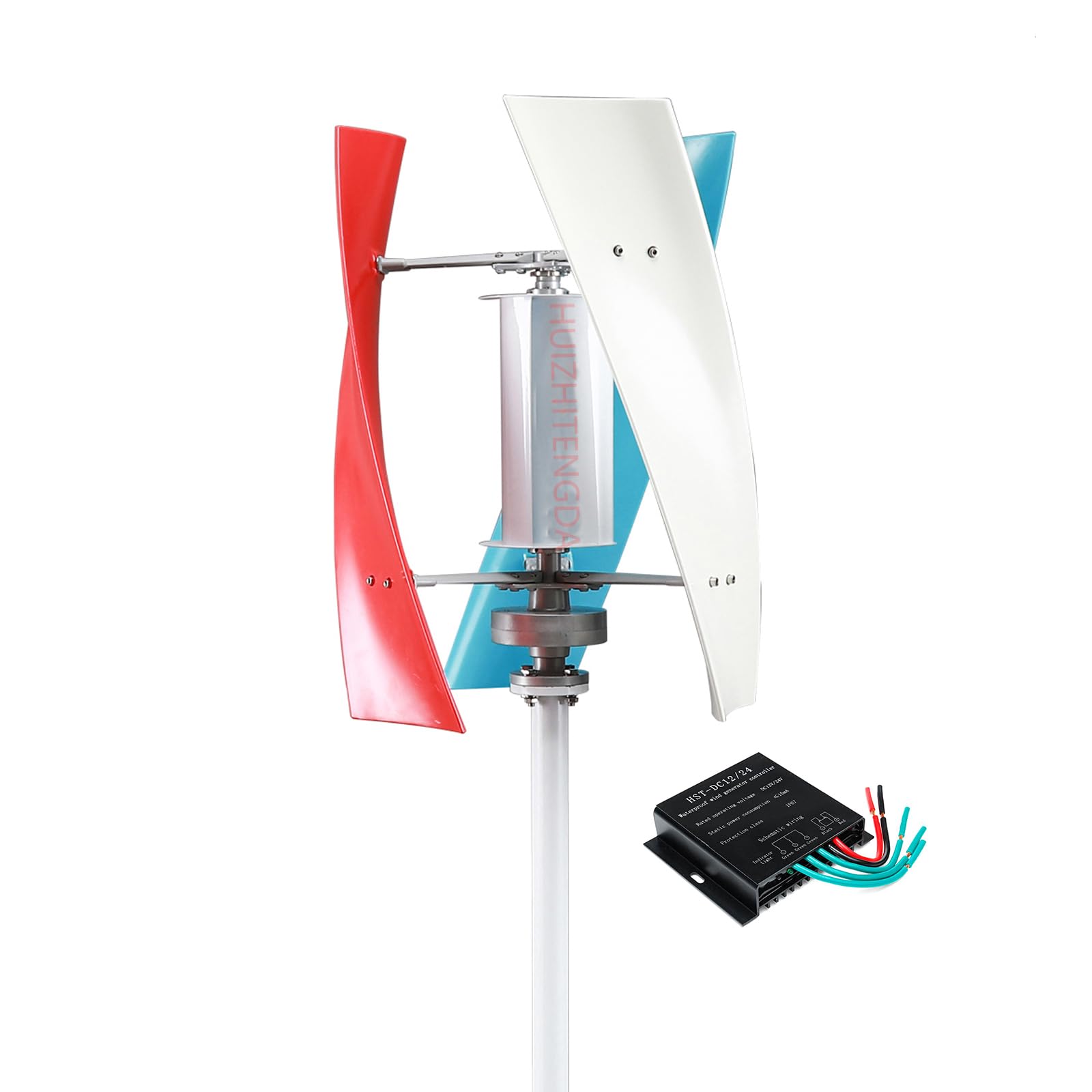 ASSE Verticale da 1500 W Kit di Generatore di Turbina A Potenza Eolica A 3 Fasi, Generatore di Turbina Eolica Noisless 12V 24V 48 V Adatto per La Generazione di Energia da Cantiere