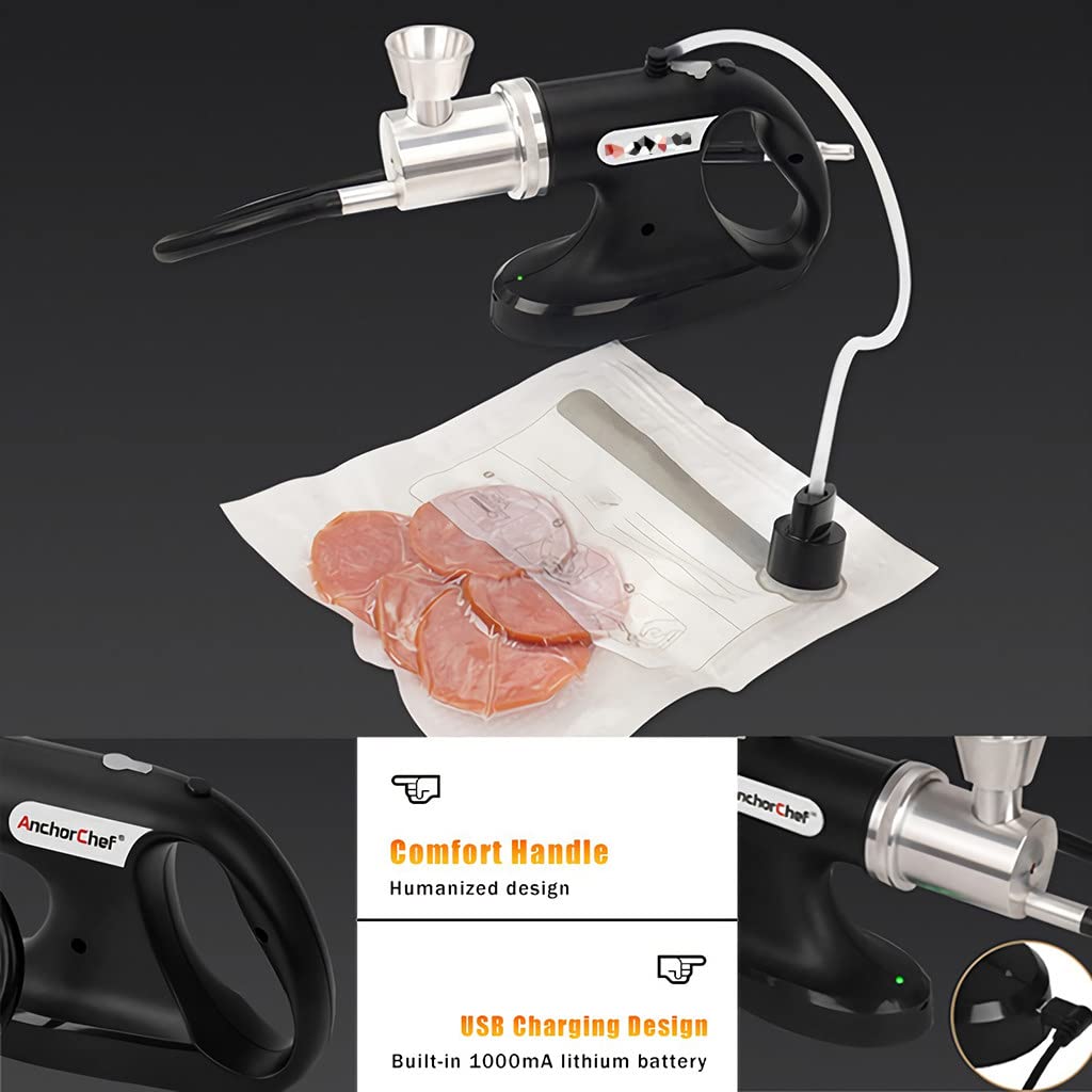 Affumicatore Portatile per Alimenti, Kit Premium-8 Pezzi, affumicatore Perfetto per Bevande Come Cocktail e Whisky, affumicatura Fredda per Cibo e Bevande - Regalo per Uomo