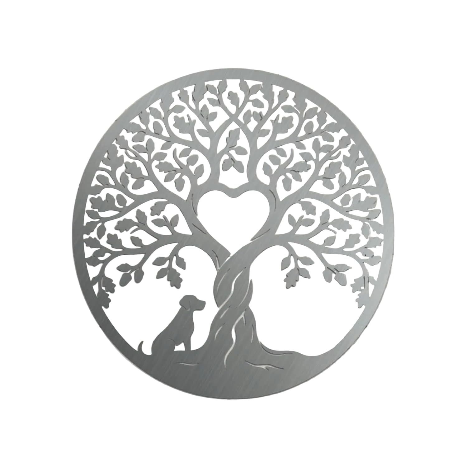 Image Industry Dog Heart in Oak Tree Steel Garden Sculpture