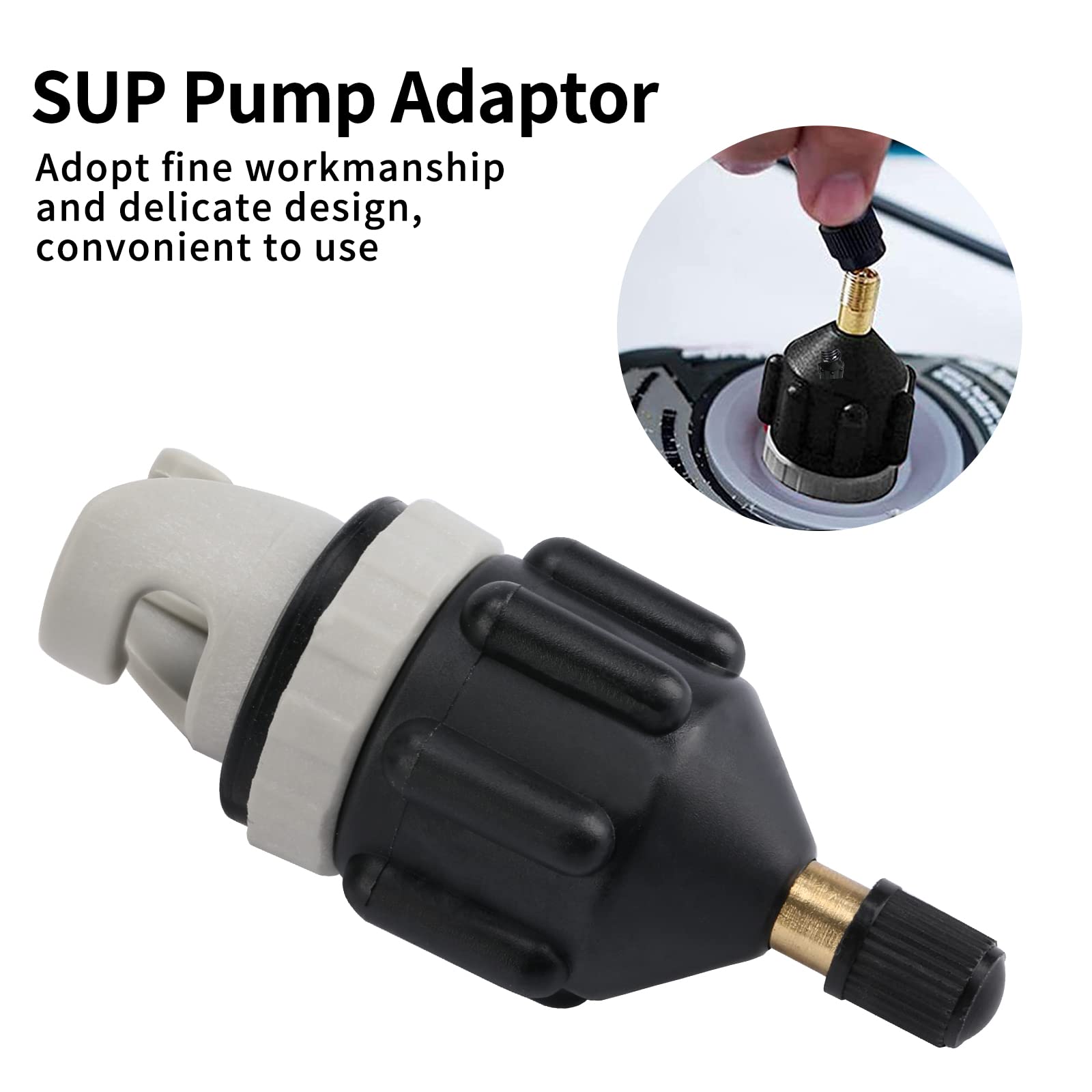 Adaptateur Gonfleur Paddle, Adaptateur de Kayak, Adaptateur de Pompe Sup avec 4 Buses de Valve d'air Embout pour Planche à Pagaie, Bateau Gonflable