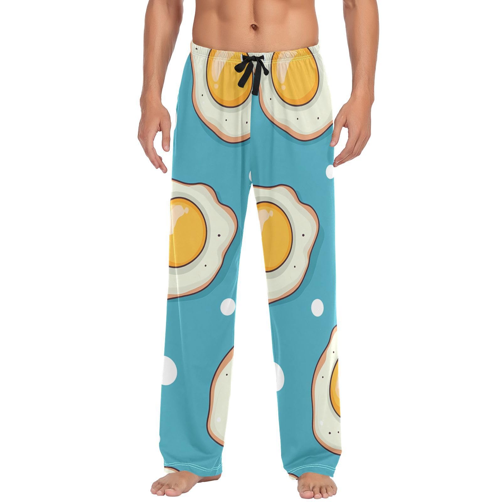 Kwqdozf Men's As Pic Cute Eggs Pajama Pants Set Sleep & Lounge Pants, Pj Bottoms With Pockets