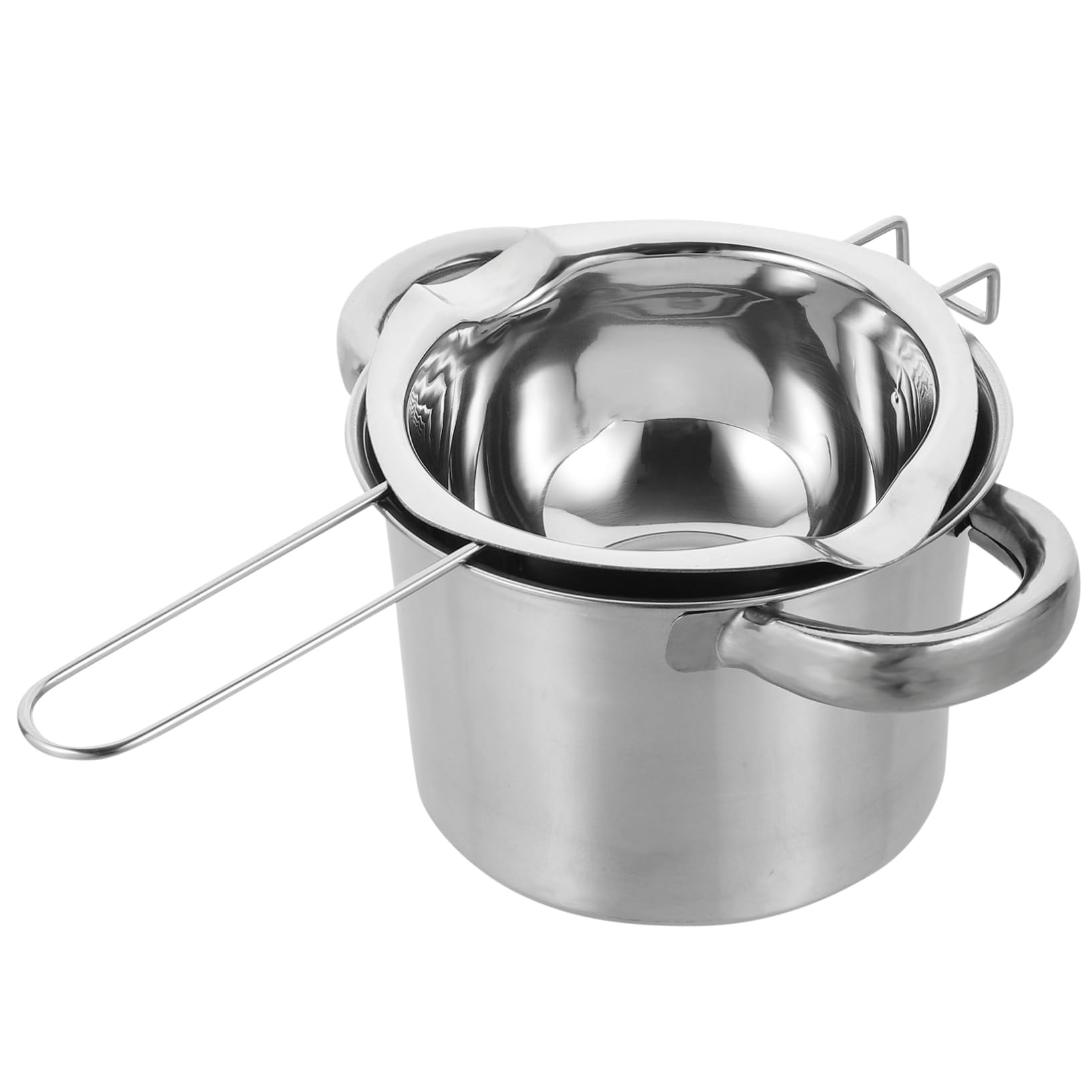 PRETYZOOM 1set Stainless Steel Double Boiler Pot Chocolate Melting Pot for Butter Cheese Heating Non-overflow Design for Candy Making Desserts Lightweight Portable Cooking Tool