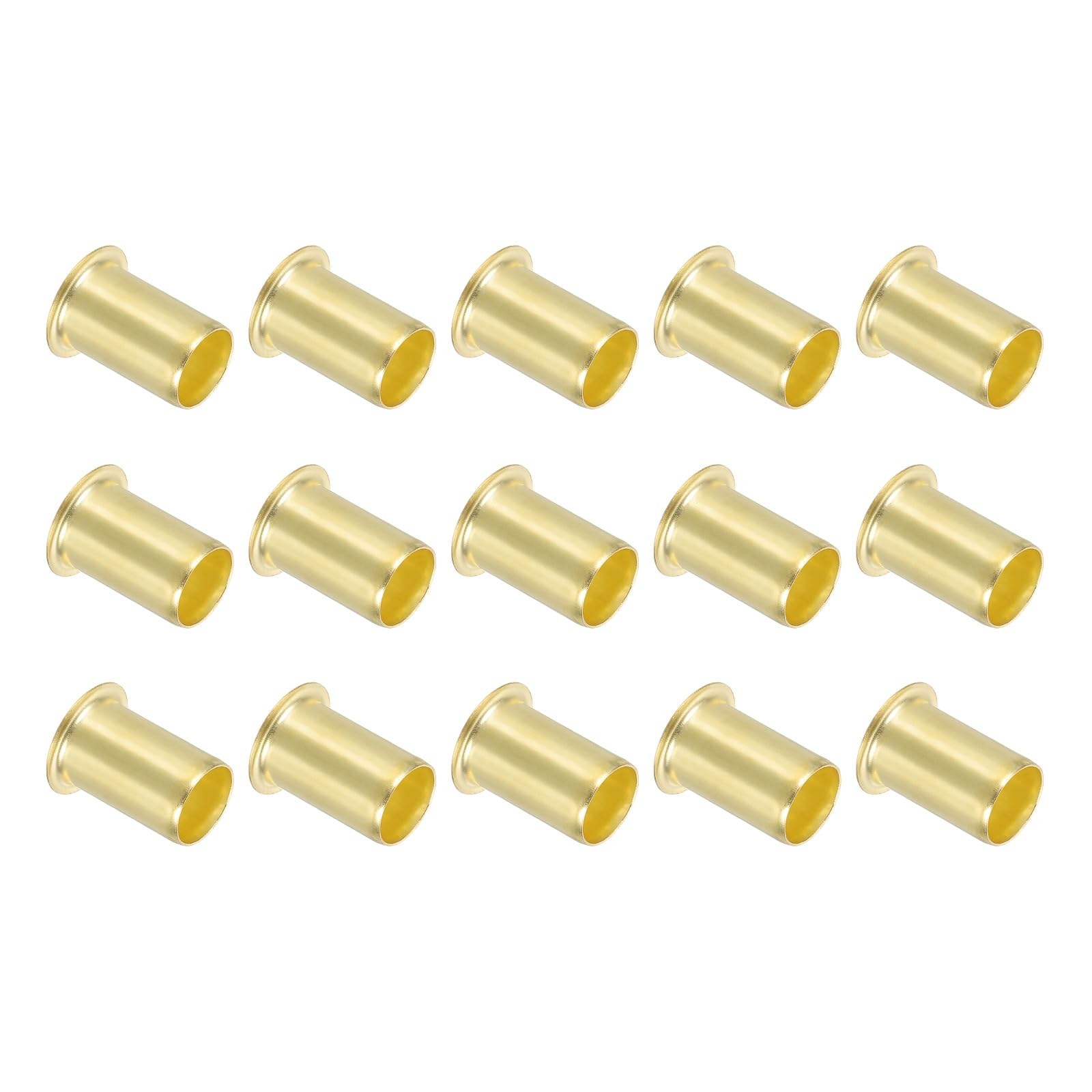 PATIKIL Brass Compression Insert, 15 Pcs 12mm OD x 9mm ID Tube Insert Tube Support Compression Fitting Assortment Kit for Water Oil Air Pipe