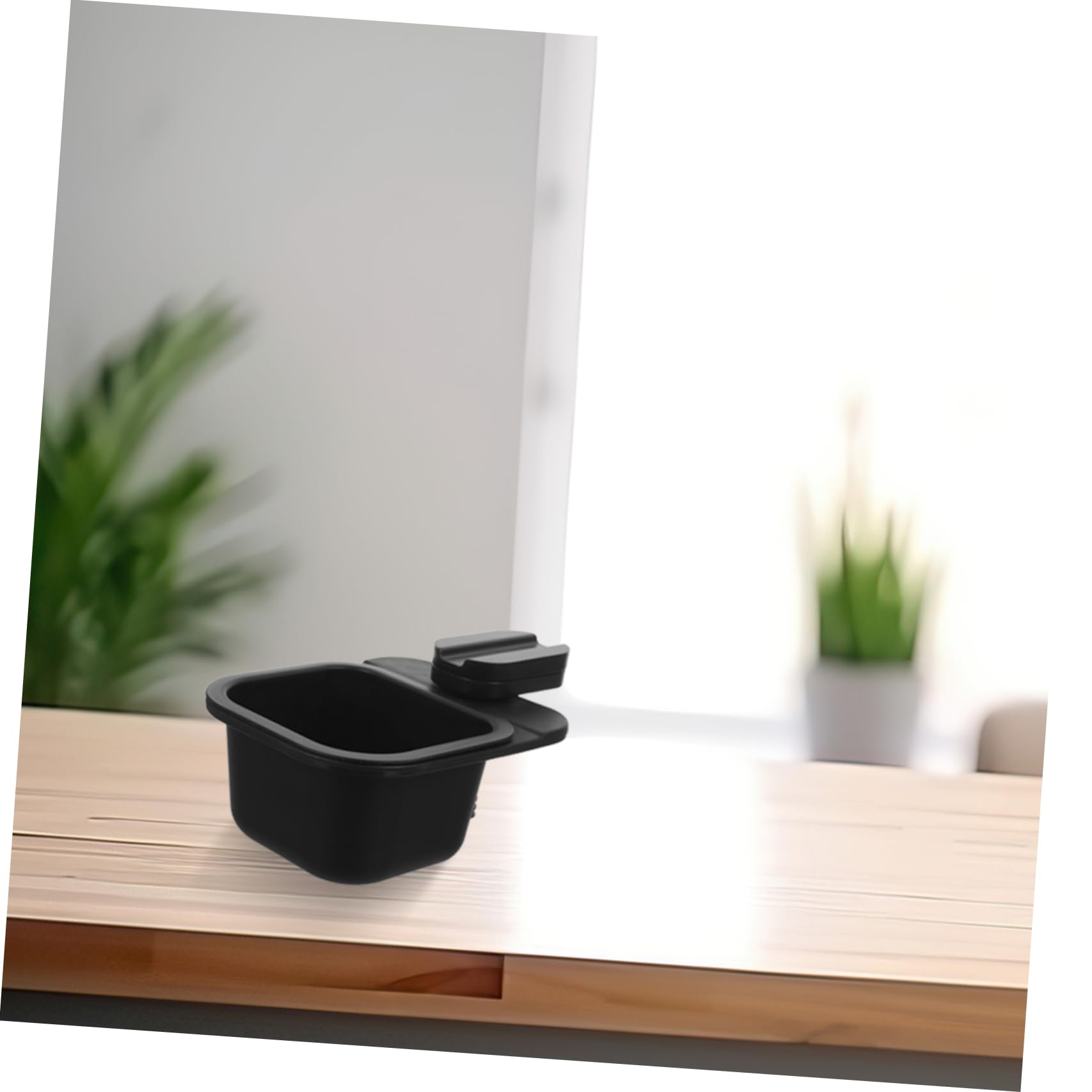 FONDOTIN Small Trash Can Lid Rotating Desk Garbage Can Sundry Storage Case Abs Plastic Practical Waste Bin