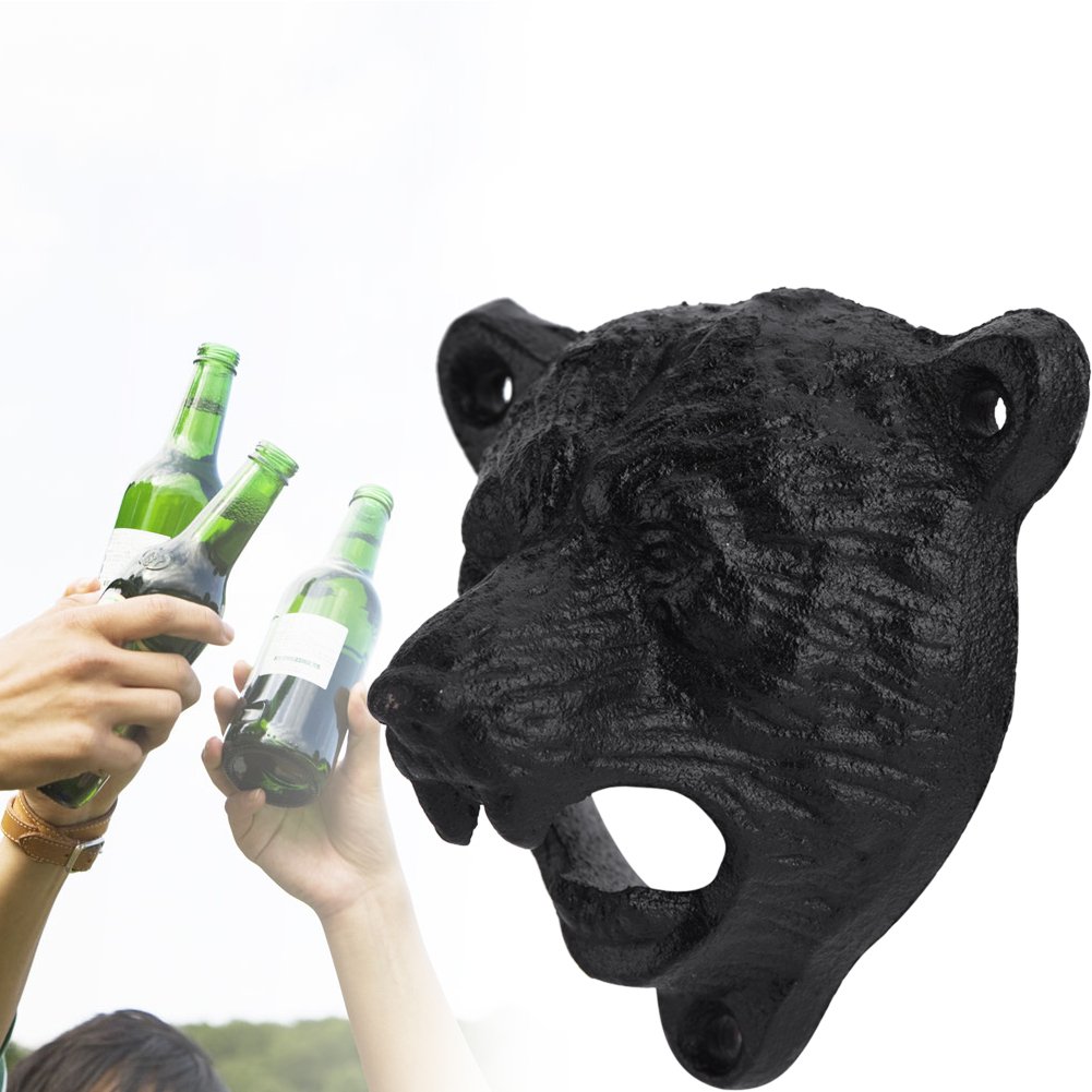 Apribottiglie Da Muro A Forma Di Orso In Ghisa, Vintage Per Birra E Bibite, Arredo Bar E Cucina - 2