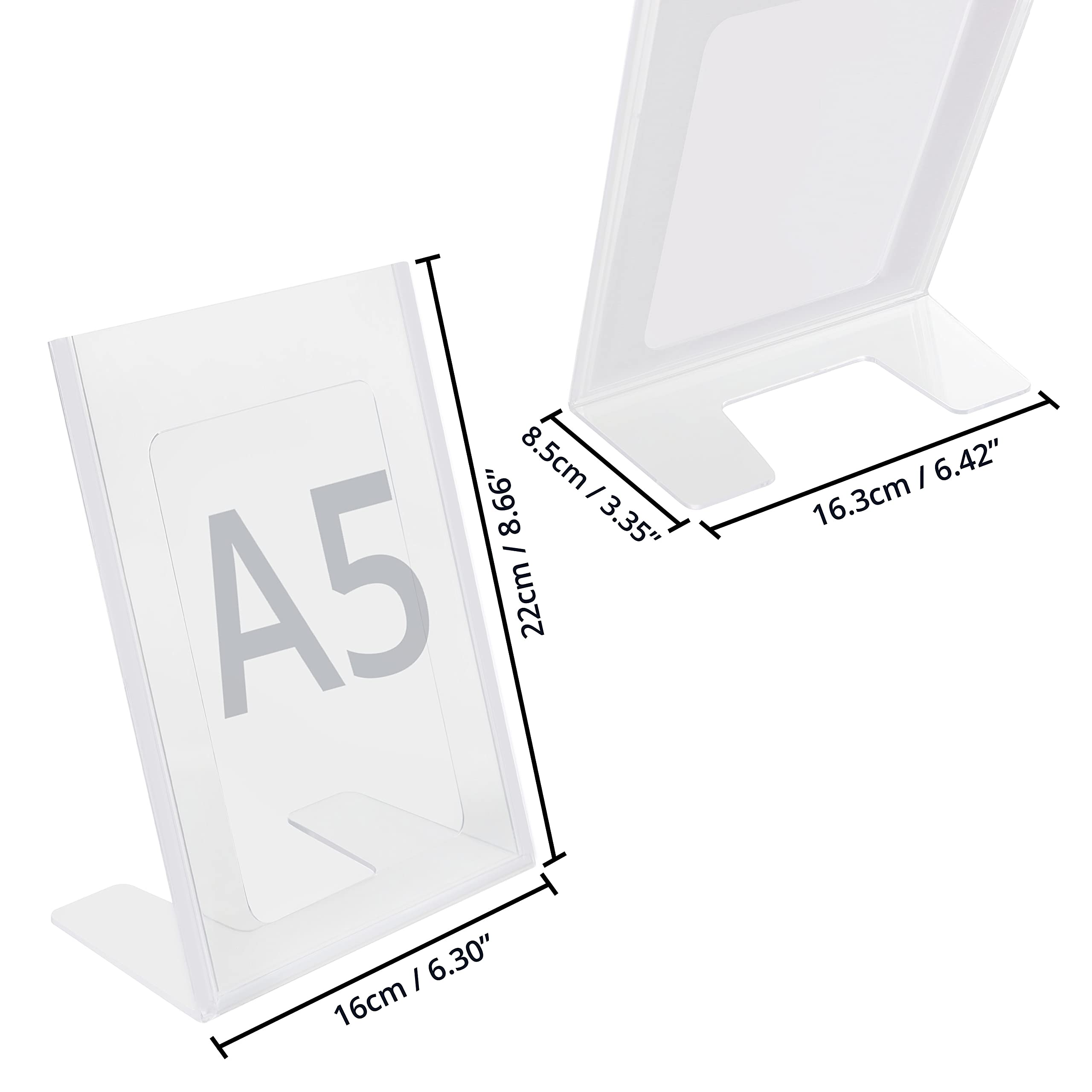 Buy Kurtzy A5 Clear Plastic Sign Holder (6 Pack) Slanted Portrait