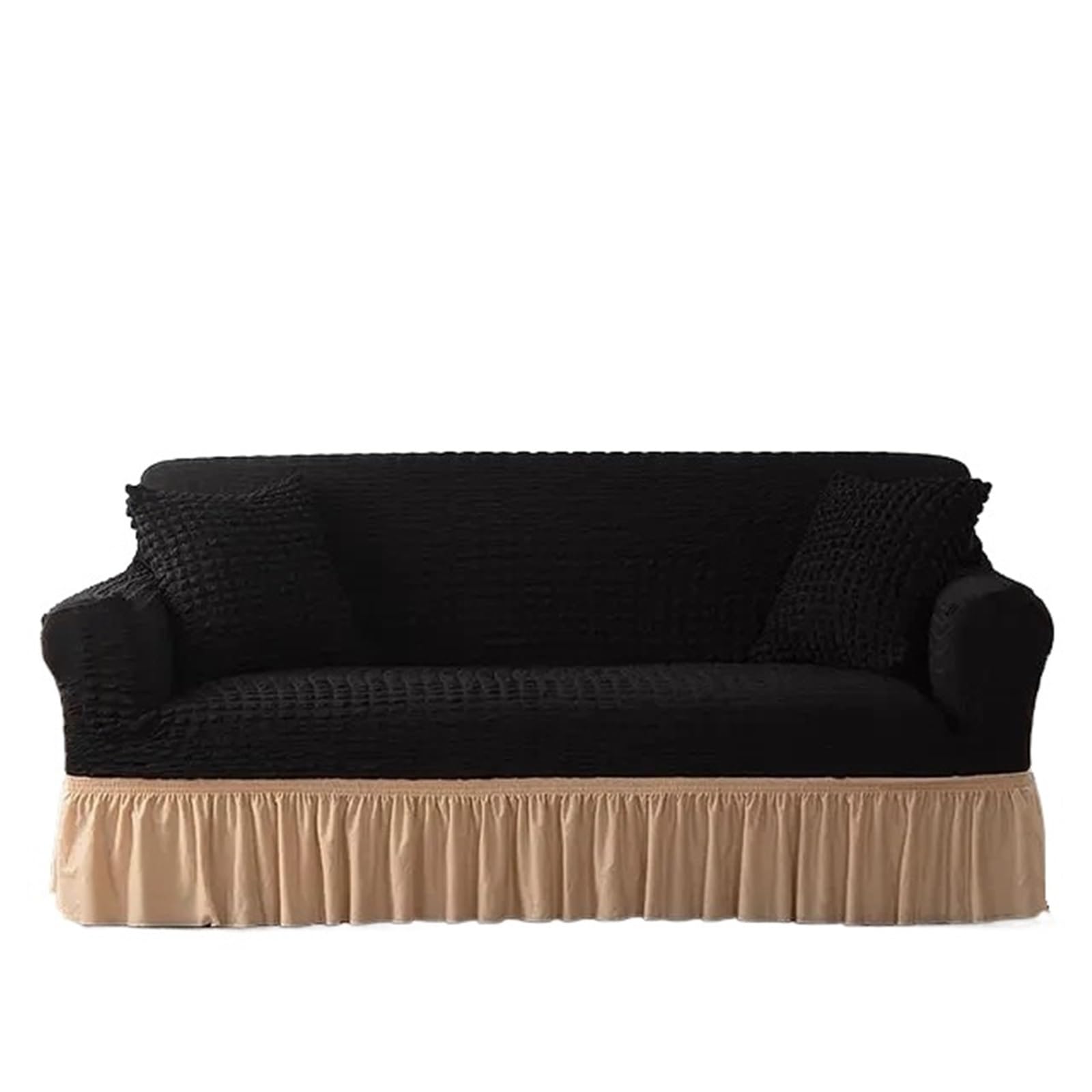 SUBLXPoten Sofa Cover with Skirt Pink Plaid Skirt Stretch Sofa Cover for Living Room 1 2 3 4 Seat Armchair L Shape Couch Covers(Color 19,3-seater 170-230cm)