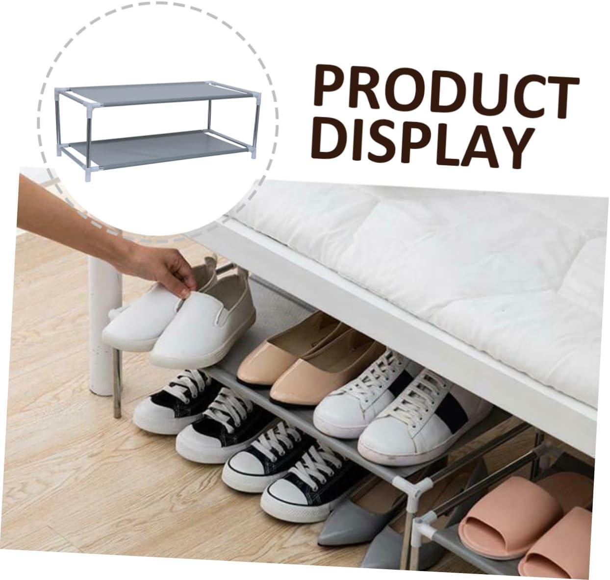 Space-Saving Metal Shoe Rack for Bedroom and Dorm Organizer with Sturdy Frame Easy Installation for Compact Storage and Spaces
