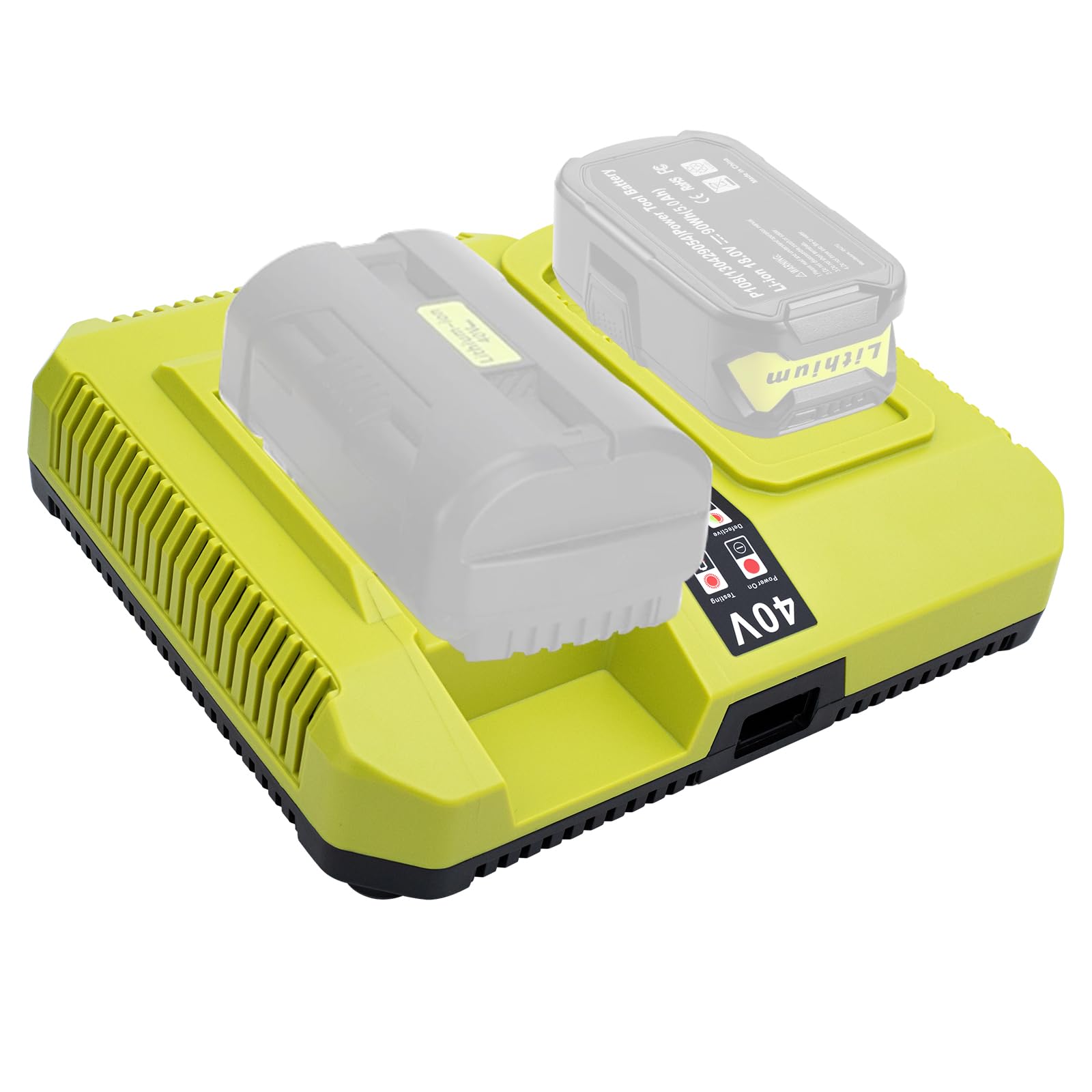 Upgraded 18V/40V Battery Charger Replacement for RYOBI 18V ONE + / 40V Dual Platform Charger P137 P117 Lithium ion Compatible with Ryobi OP130S OP401 P102 P108 P109 OP4030 OP4040 OP4050 OP4050A OP4060