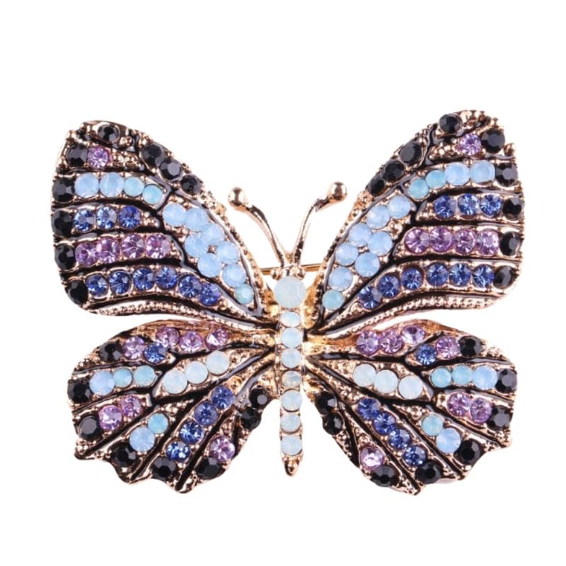 yashidun Colorful Rhinestone Alloy Butterfly Shaped Safety Pin Brooch For Clothing-picture-53