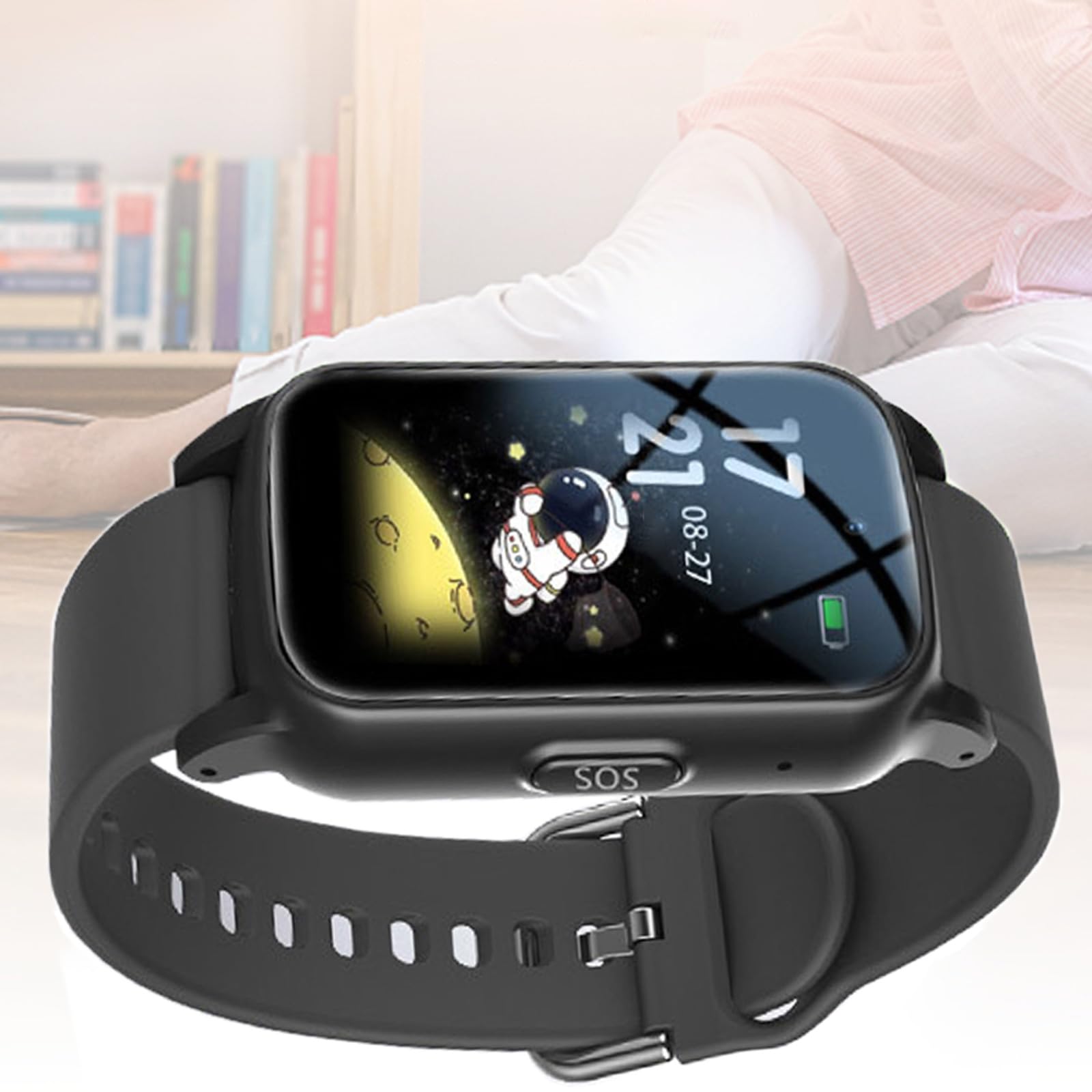 Weyot Black Elderly Smart Watch For Alzheimer & Autism Patients, Fall Detection Smartwatch With Sos Call, Fall Alarm Watch For Elderly, Senior Alert Device,One Size