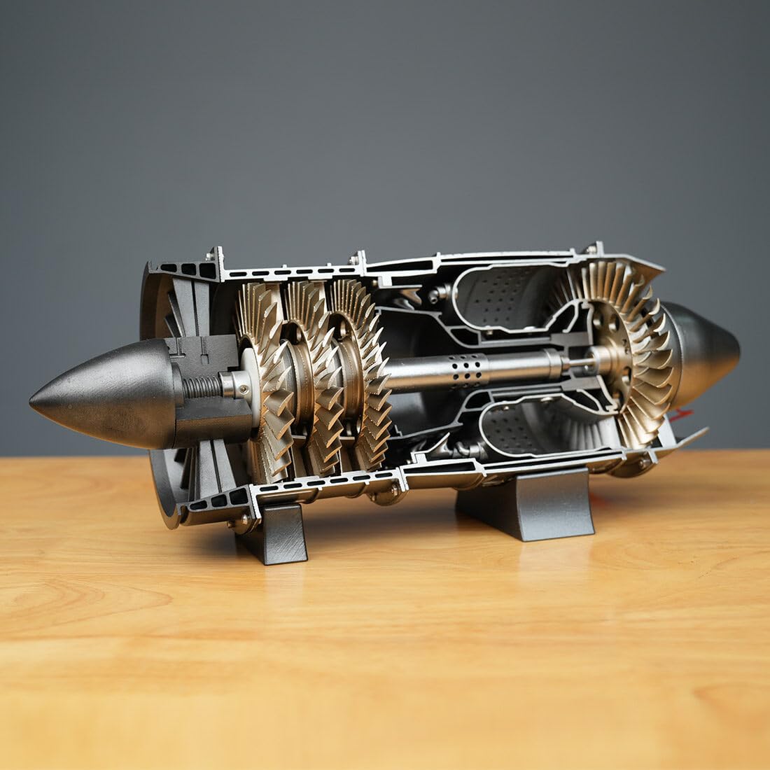 WP-85 - Kit modello di motore a turbogetto con sistema a turbina rotante, modello meccanico di motore a getto per aeromobili stampato in 3D per ingegneria aeronautica, collezione hobby per adulti