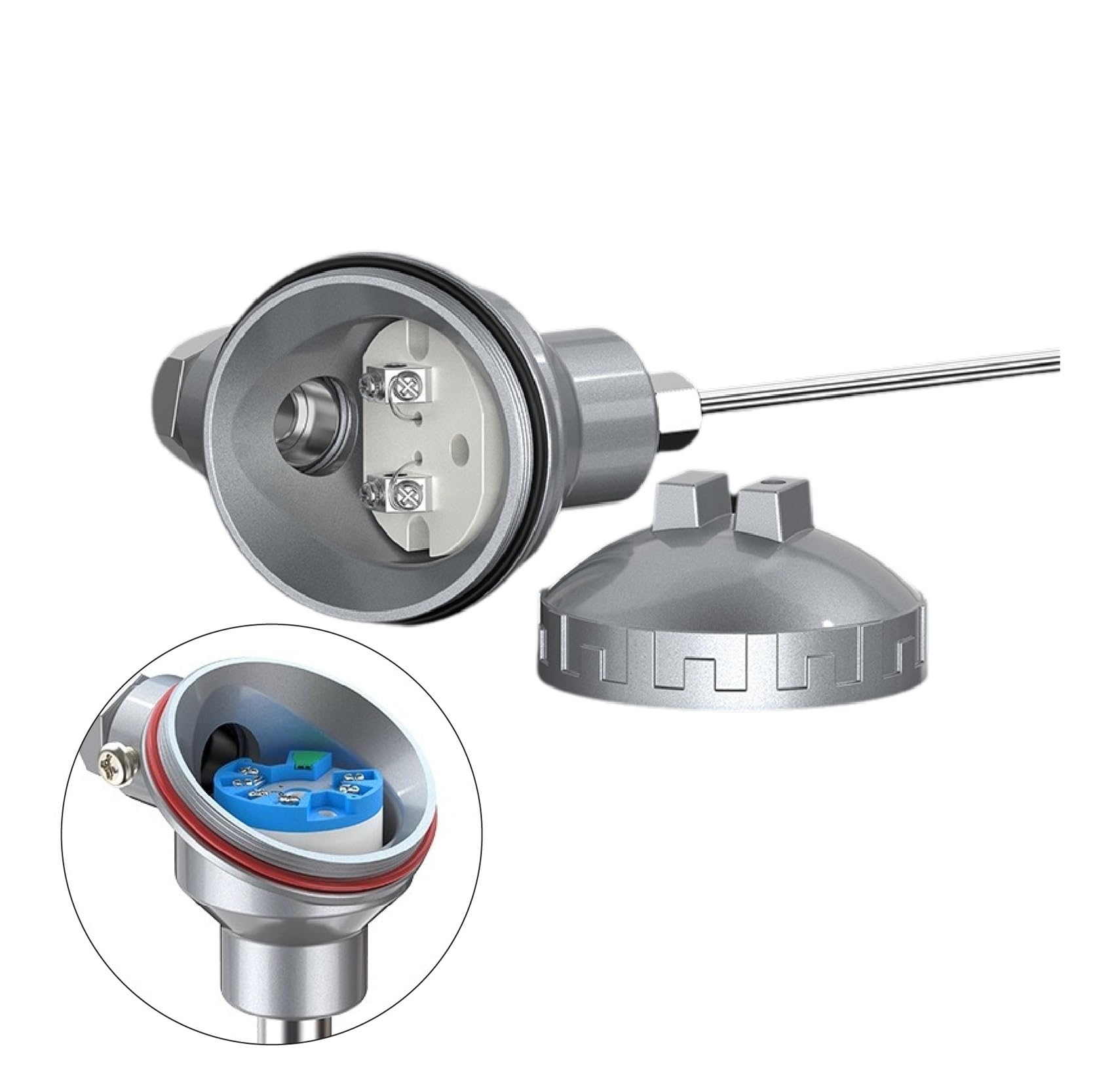 Sensor de temperatura PT100 de termopar tipo K WRNK-131, sonda blindada de acero inoxidable(PT100-8-500mm)