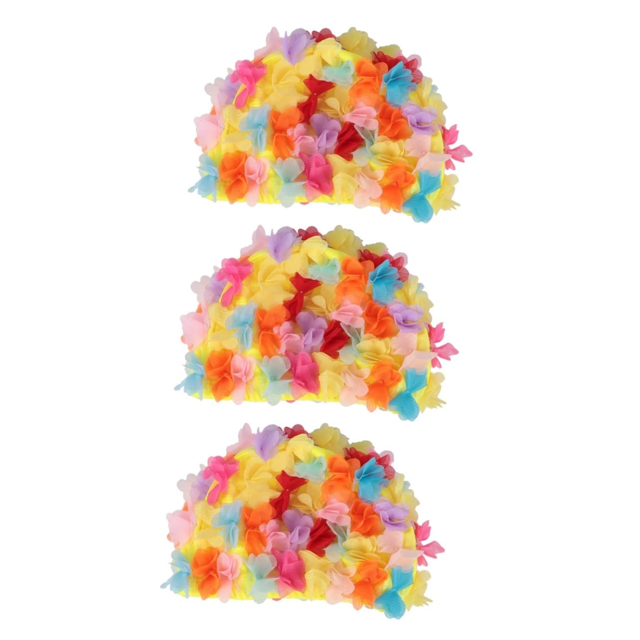 Toddmomy 3piezas Gorro De Natación Femenino Diseño De Flores Cómodo y Transpirable para Natación Piscina o Playa
