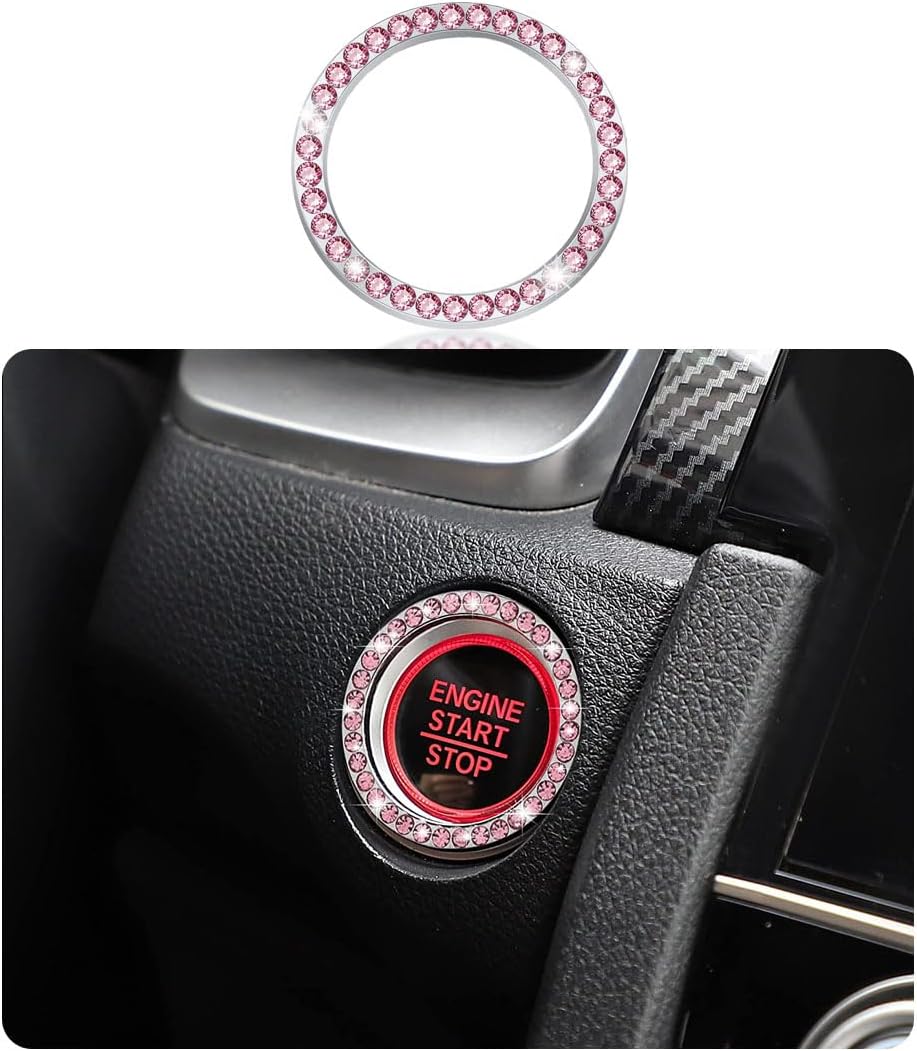 Kewucn Car Crystal Rhinestone Engine Start Ring Decals